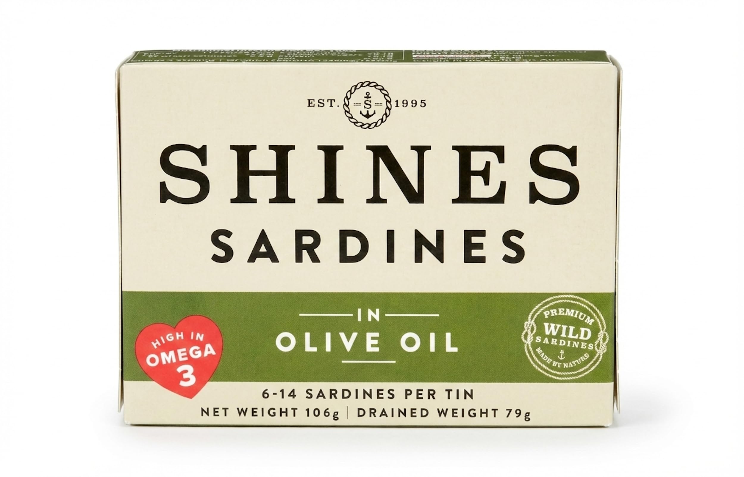 Shines Sardines in Olive Oil - 106g Can | Ready to Eat | Keto Friendly 1