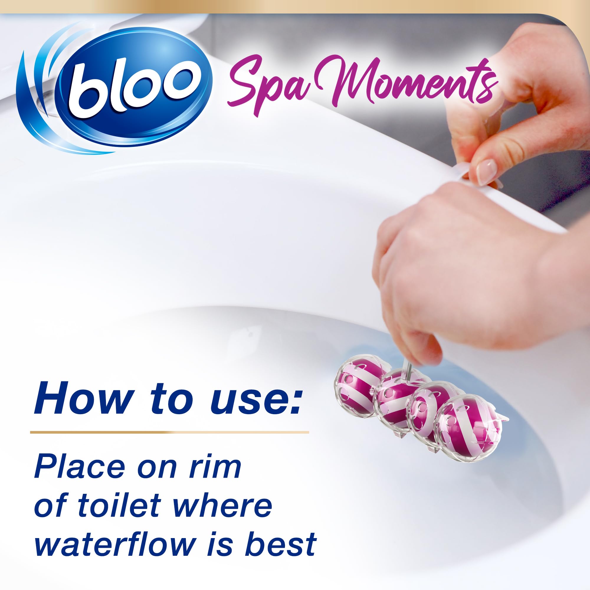 Bloo Spa Moments Harmony Toilet Rim Block Cleaner | 4-Function Formula | Prevents Limescale | 50g 6
