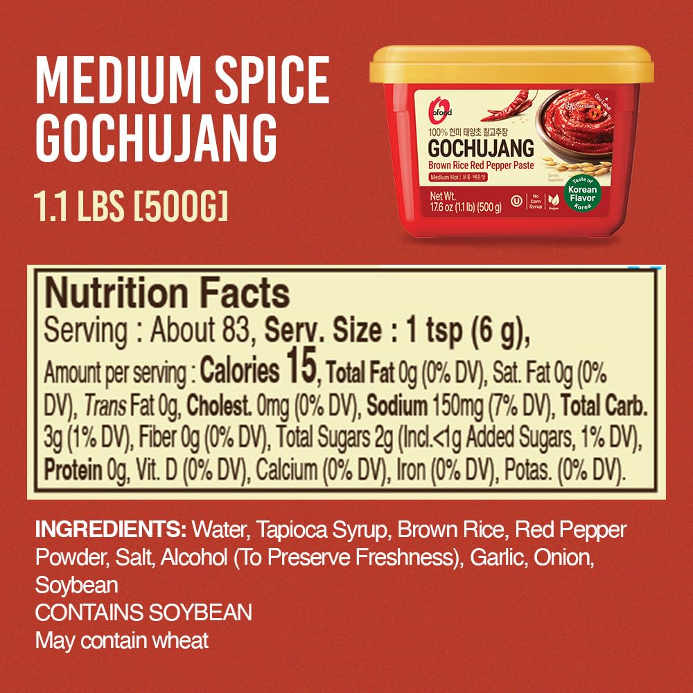 Chung Jung One Gochujang Hot Red Pepper Paste - Traditional Fermented Korean Condiment | 500g Tub