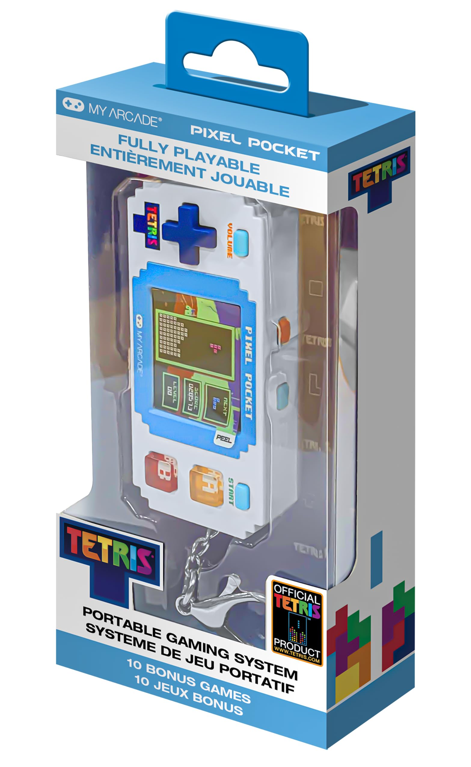 MY ARCADE Tetris Pixel Player Keychain Handheld Game | 1.8" Color Screen | 1 Player