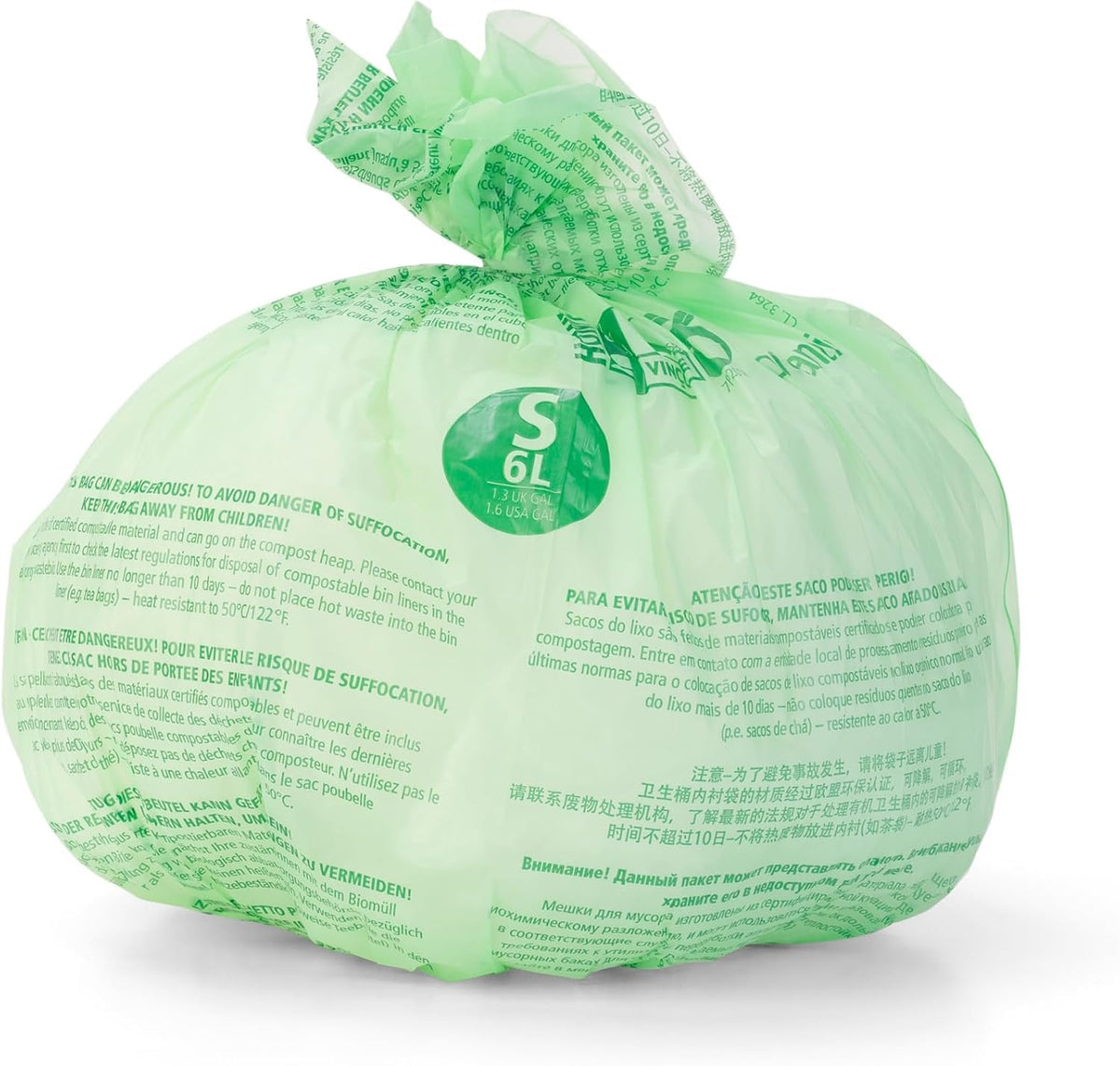 Brabantia Compostable Food Waste Bin Liners - 6 L, Code S, 10 Count (Pack of 2)