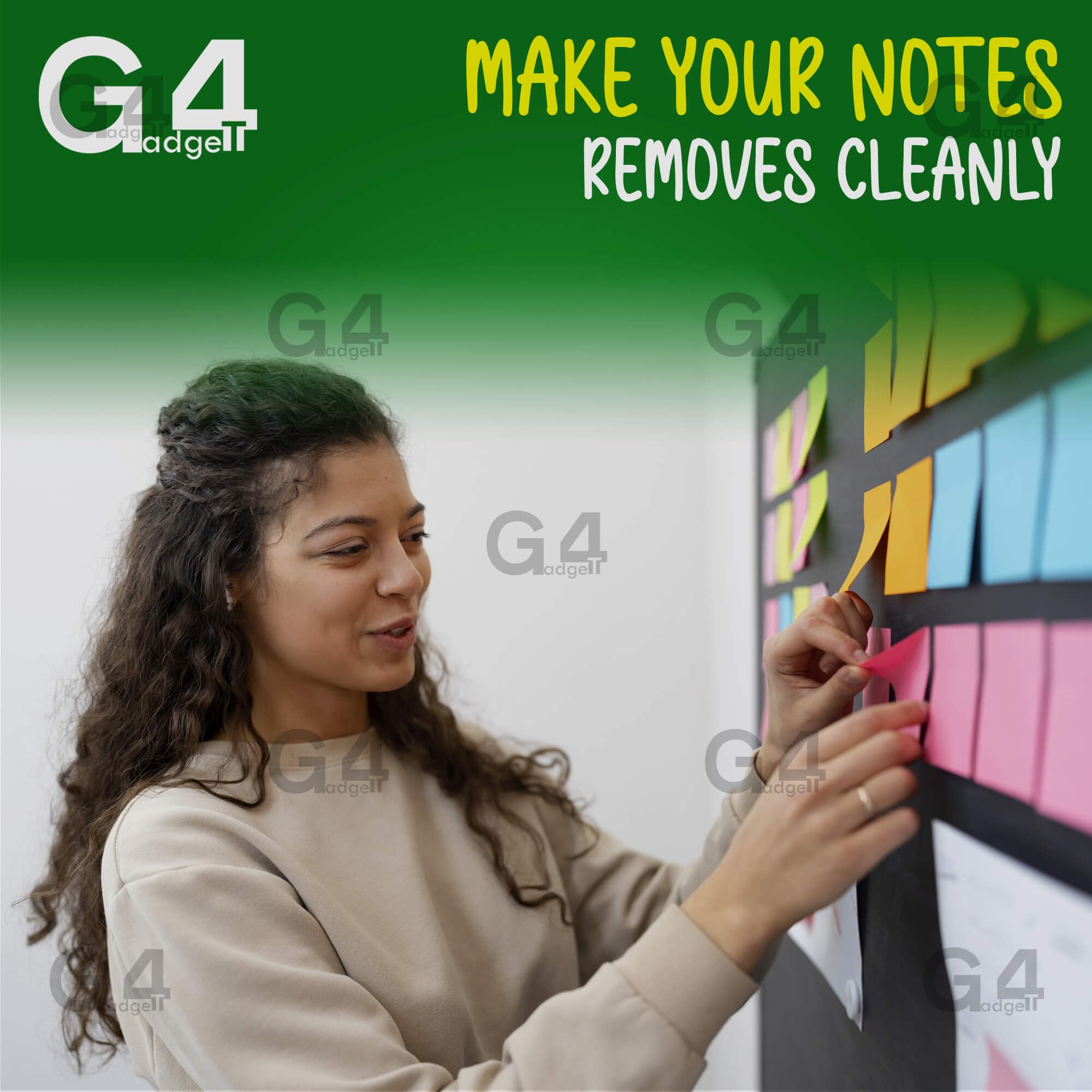 G4GADGET Sticky Notes Cube - 400 Sheets, 76x76mm, Neon Colors 6