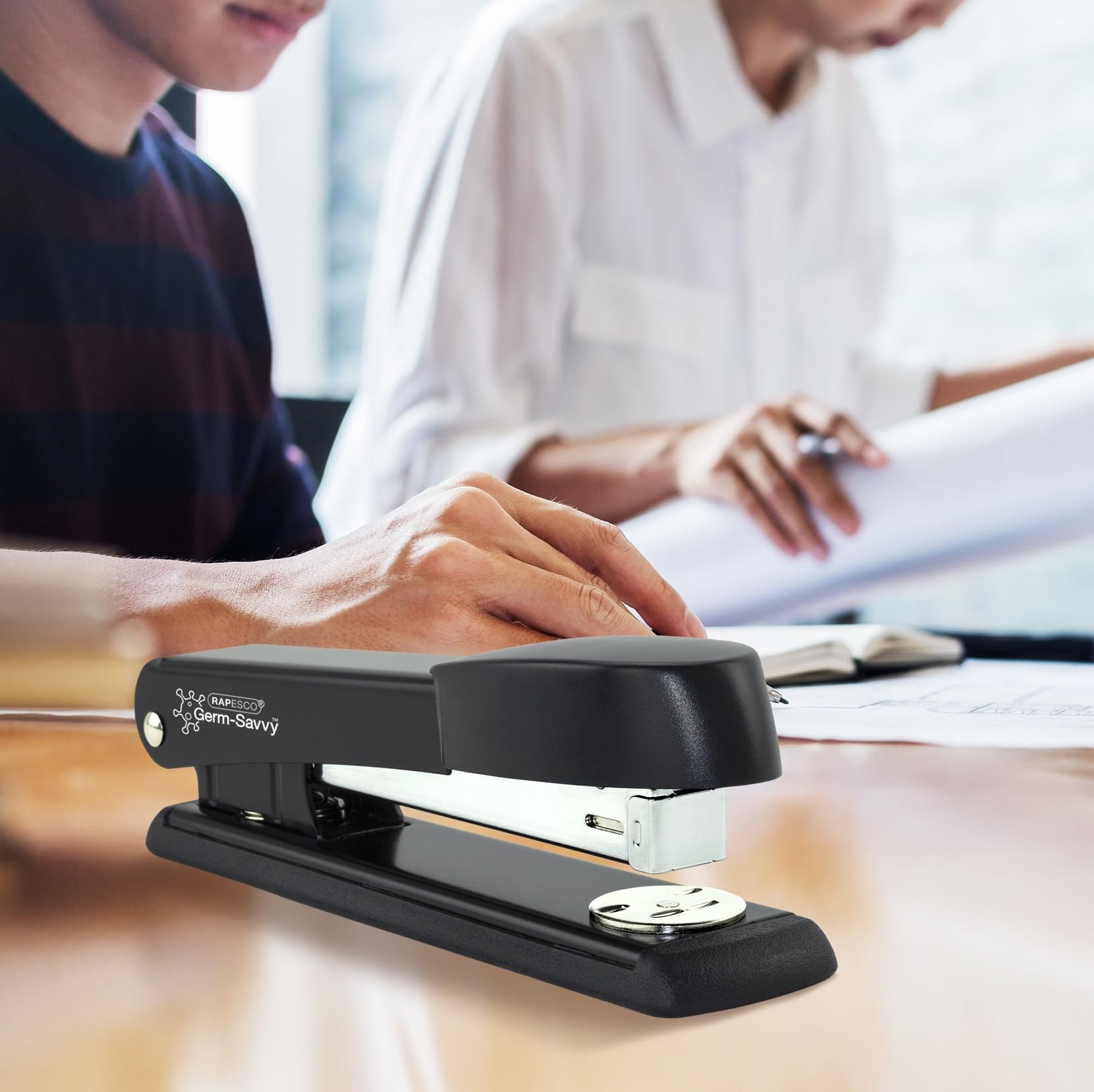 Rapesco 1602 Germ-Savvy Antibacterial Marlin Stapler, 25 Sheet Capacity and 4