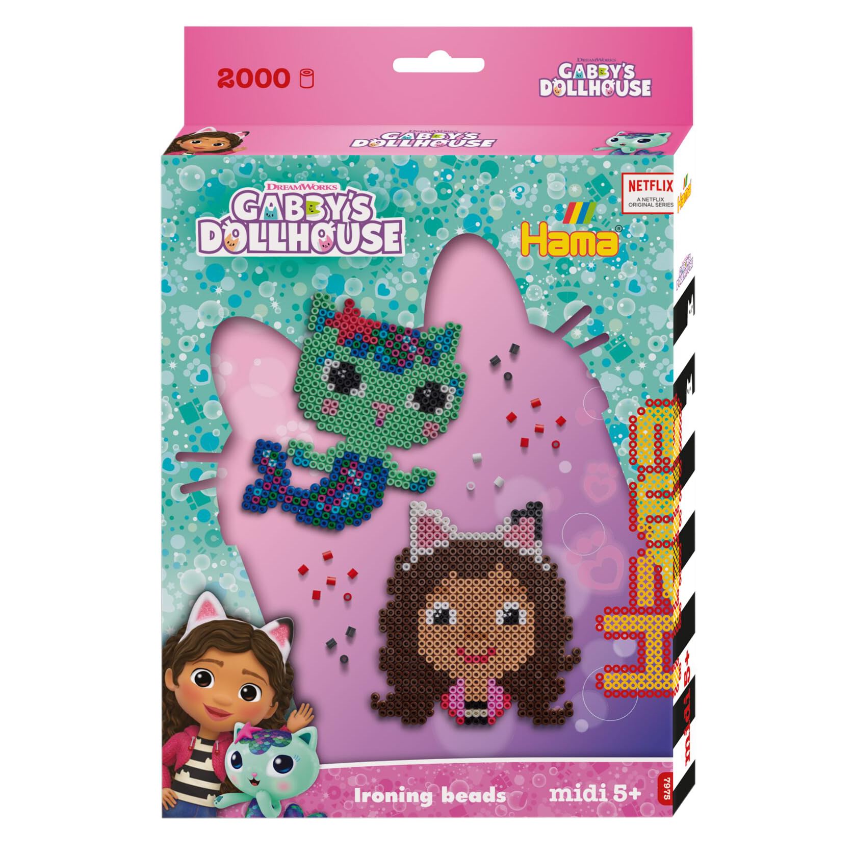 Hama Gabby's Dollhouse 2000 Fuse Beads Craft Kit with Pegboard 8