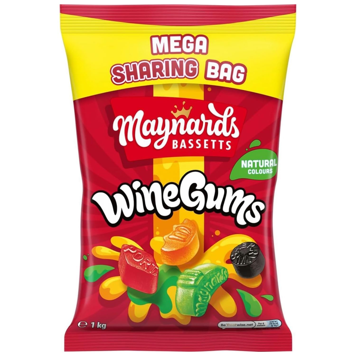 Maynards Bassetts Wine Gums - Fruity Chewy Sweets | 1kg Sharing Bag 1