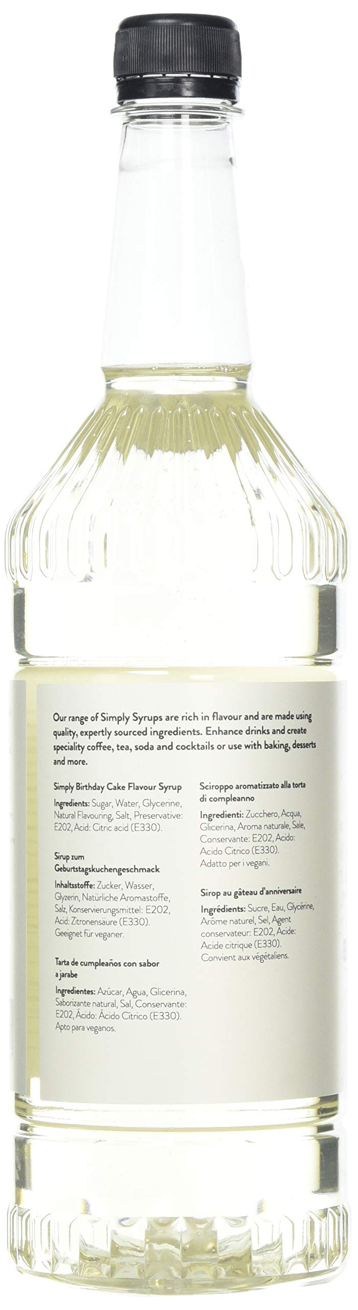 Simply Birthday Cake Flavoured Syrup - Vegan, Nut Free | 1L Liquid Bottle 2