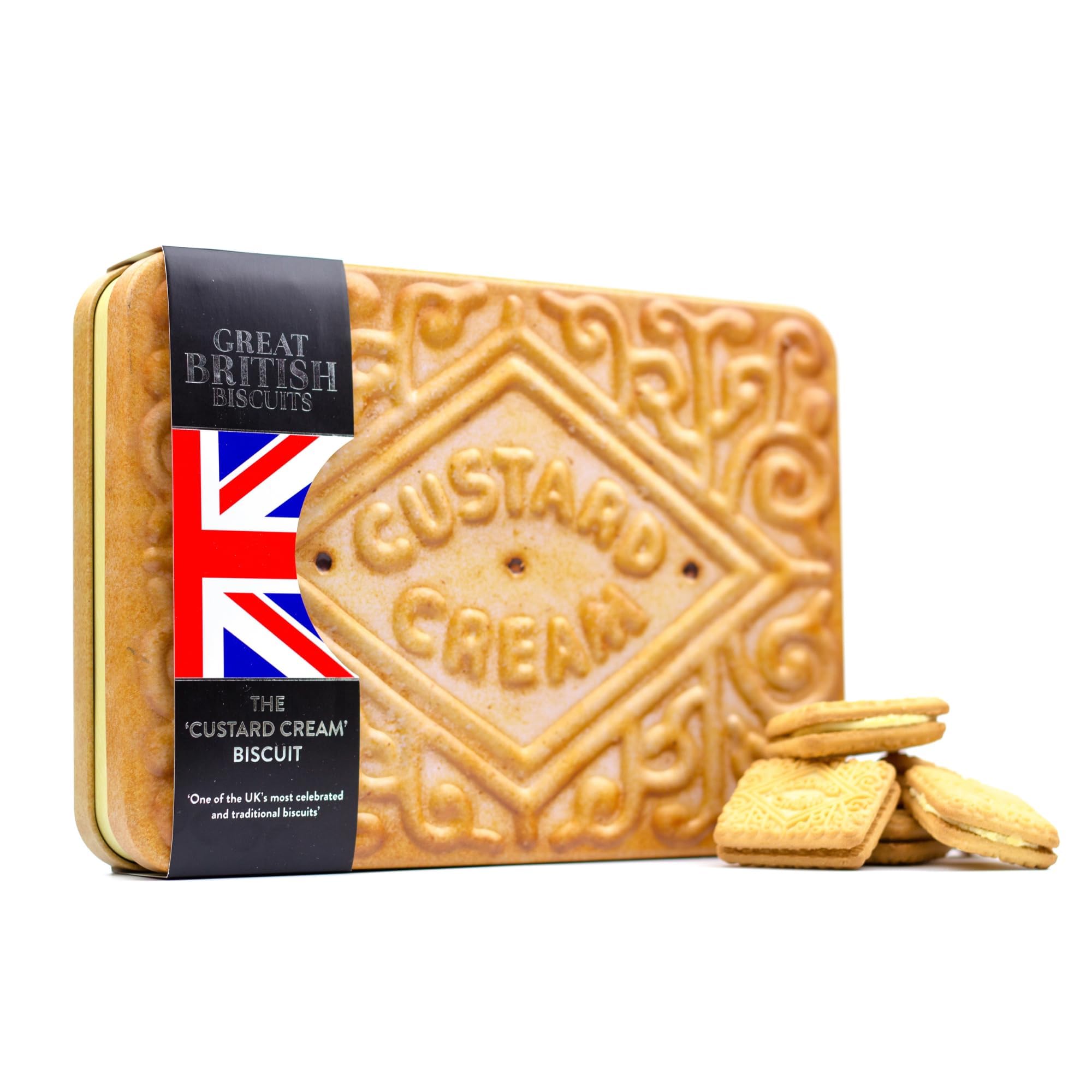 The Silver Crane co. Giant Custard Cream Biscuits Gift Set - 450g Novelty Tin 1