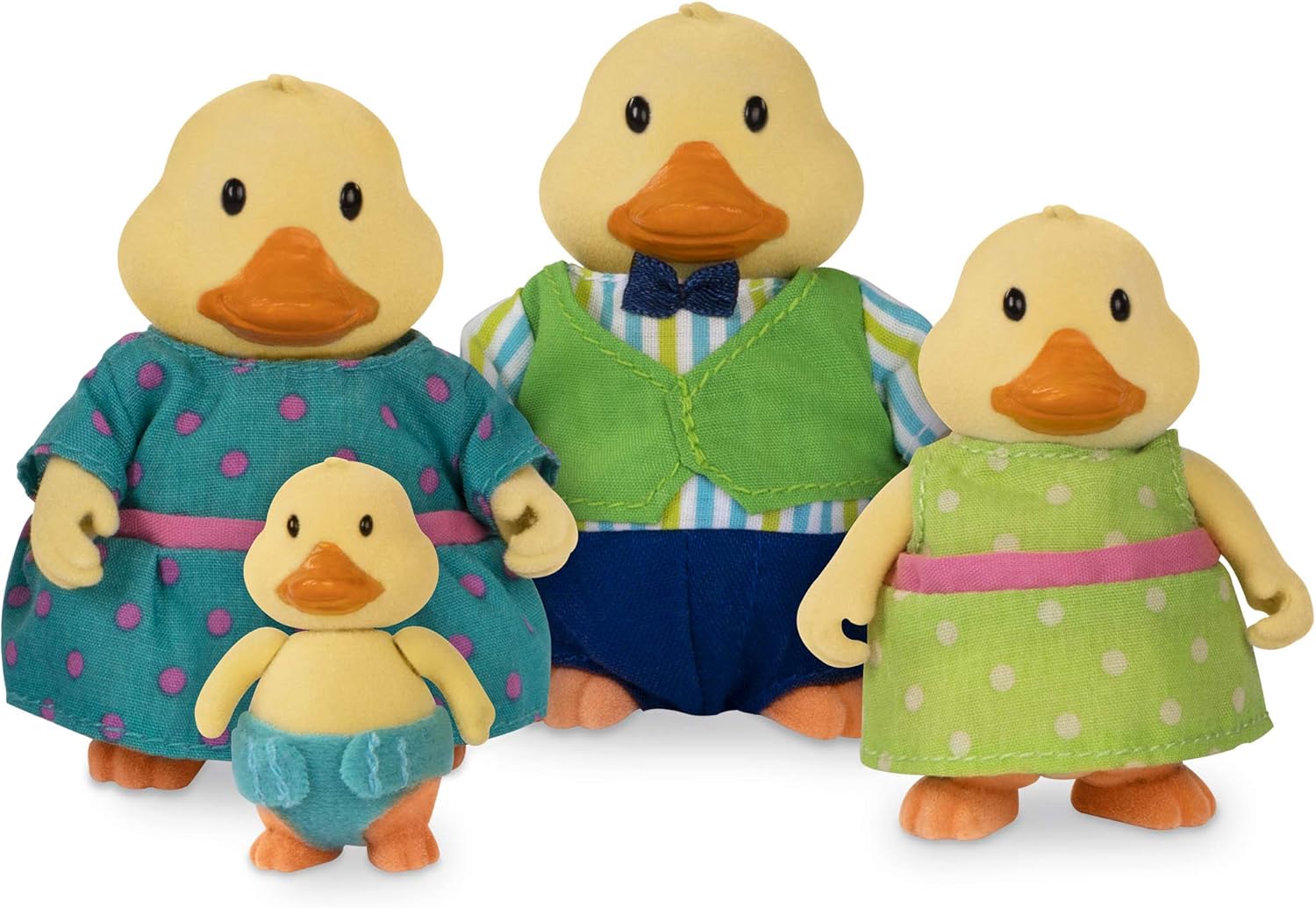 Li'l Woodzeez Quickquack Duck Family – 5pc Set with Miniature Figurines & Storybook – Imaginative Play for Kids 3+