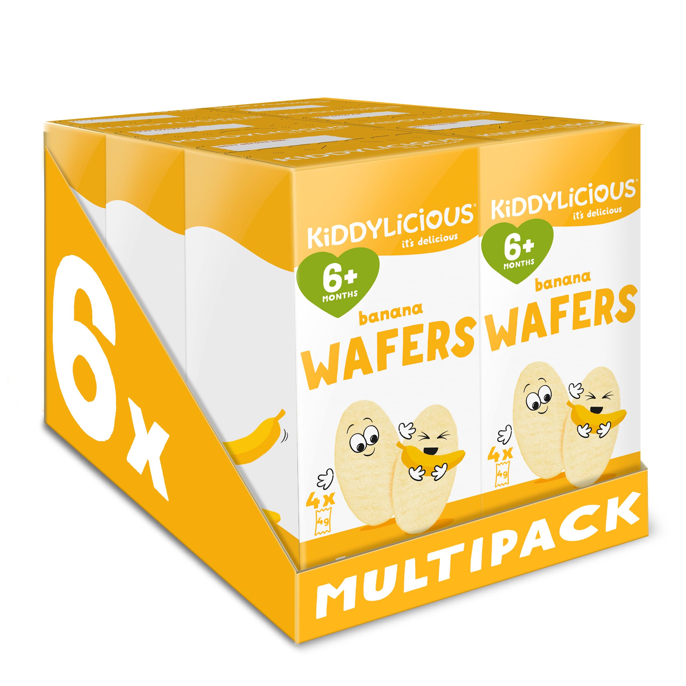 Kiddylicious Banana Mini Wafers - Gluten & Dairy Free Kids Snack | 24 Packs of 4g Twin Packs 1