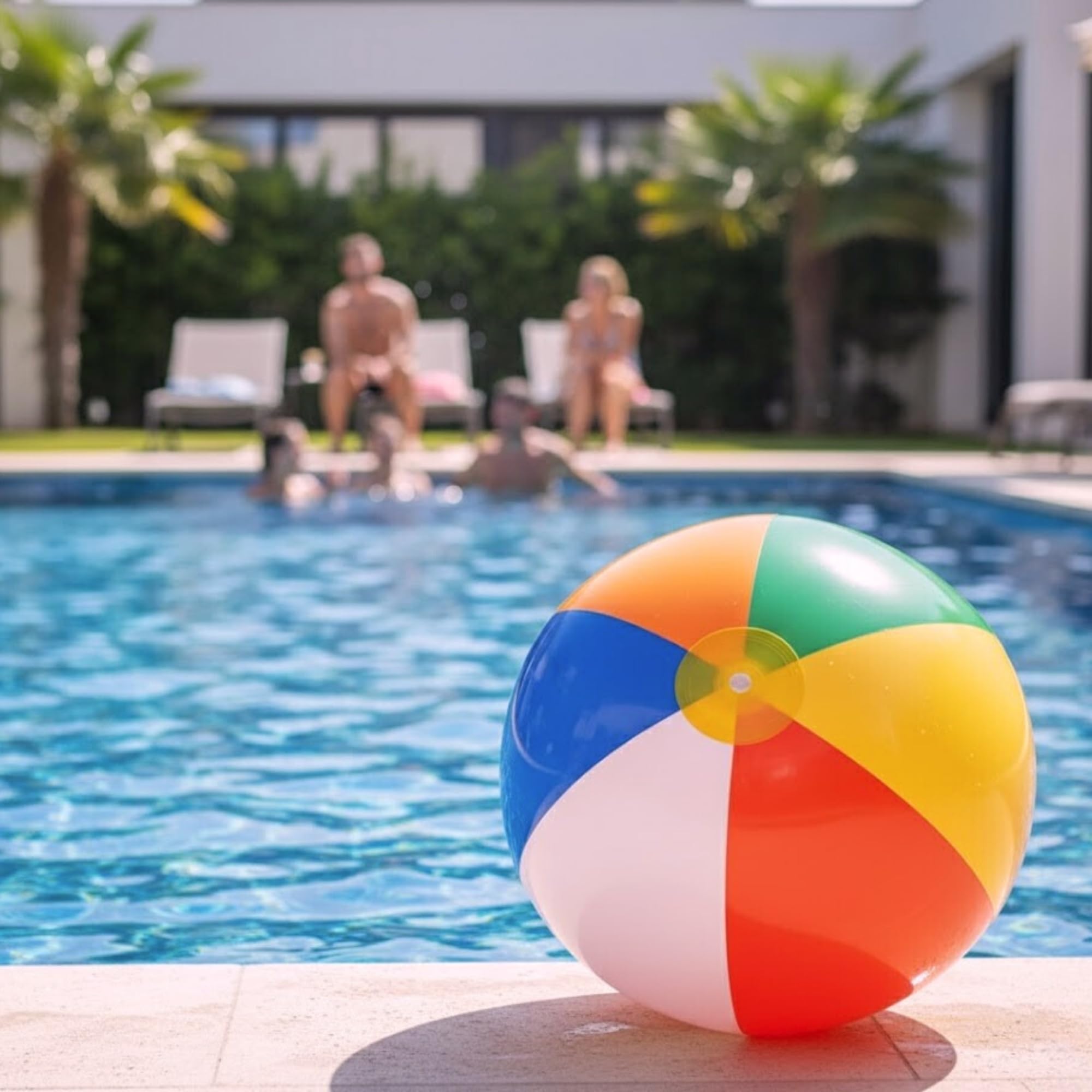 SHATCHI Inflatable Rainbow Beach Ball - 2 Pack | 16 Inch | Multicolour 2
