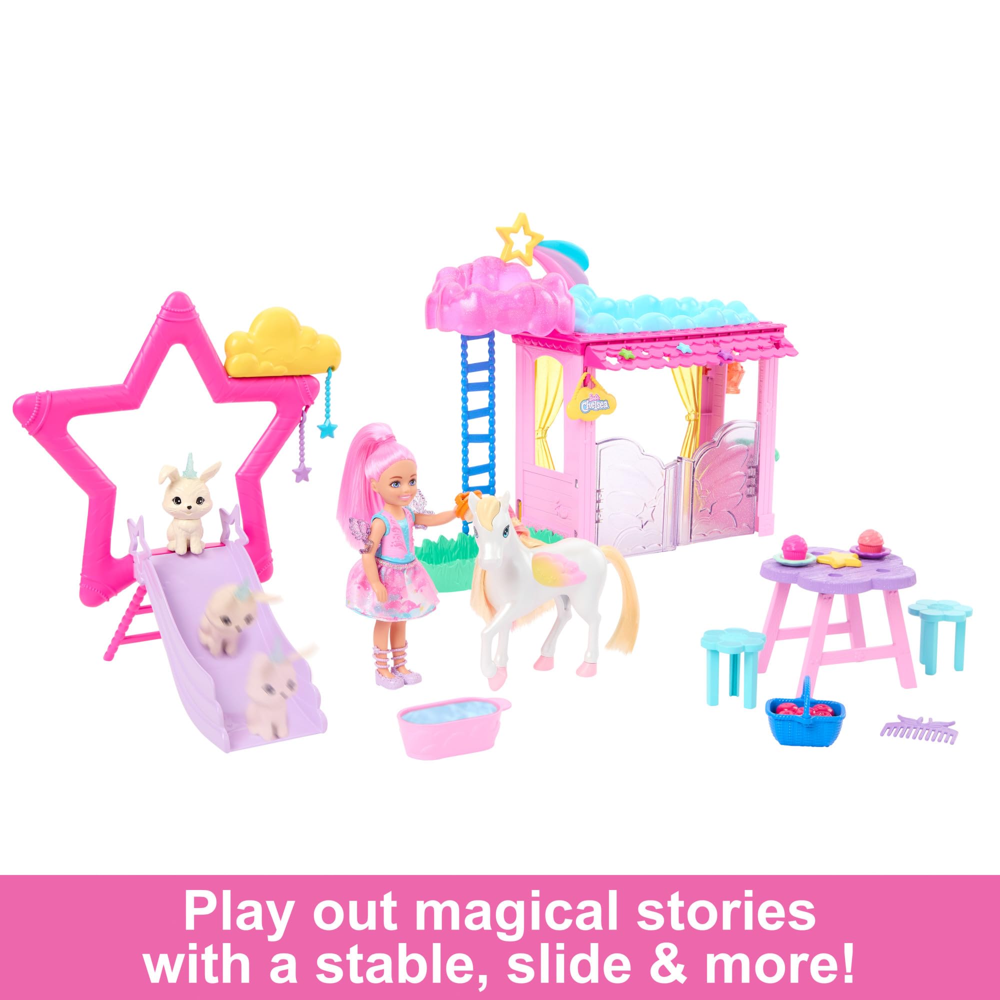 Barbie Chelsea Doll and Pegasus Playset - Color-Changing Mane, Star Slide | Ages 3+ 3