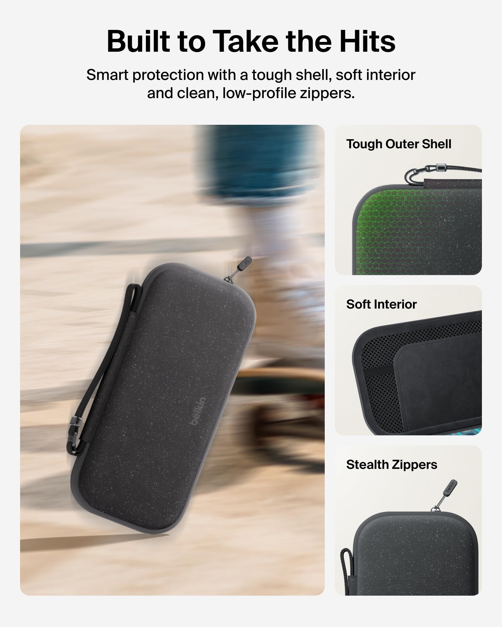 Belkin Nintendo Switch 2 Case with AirTag Holder | Hard Shell Travel Case | Charcoal 8