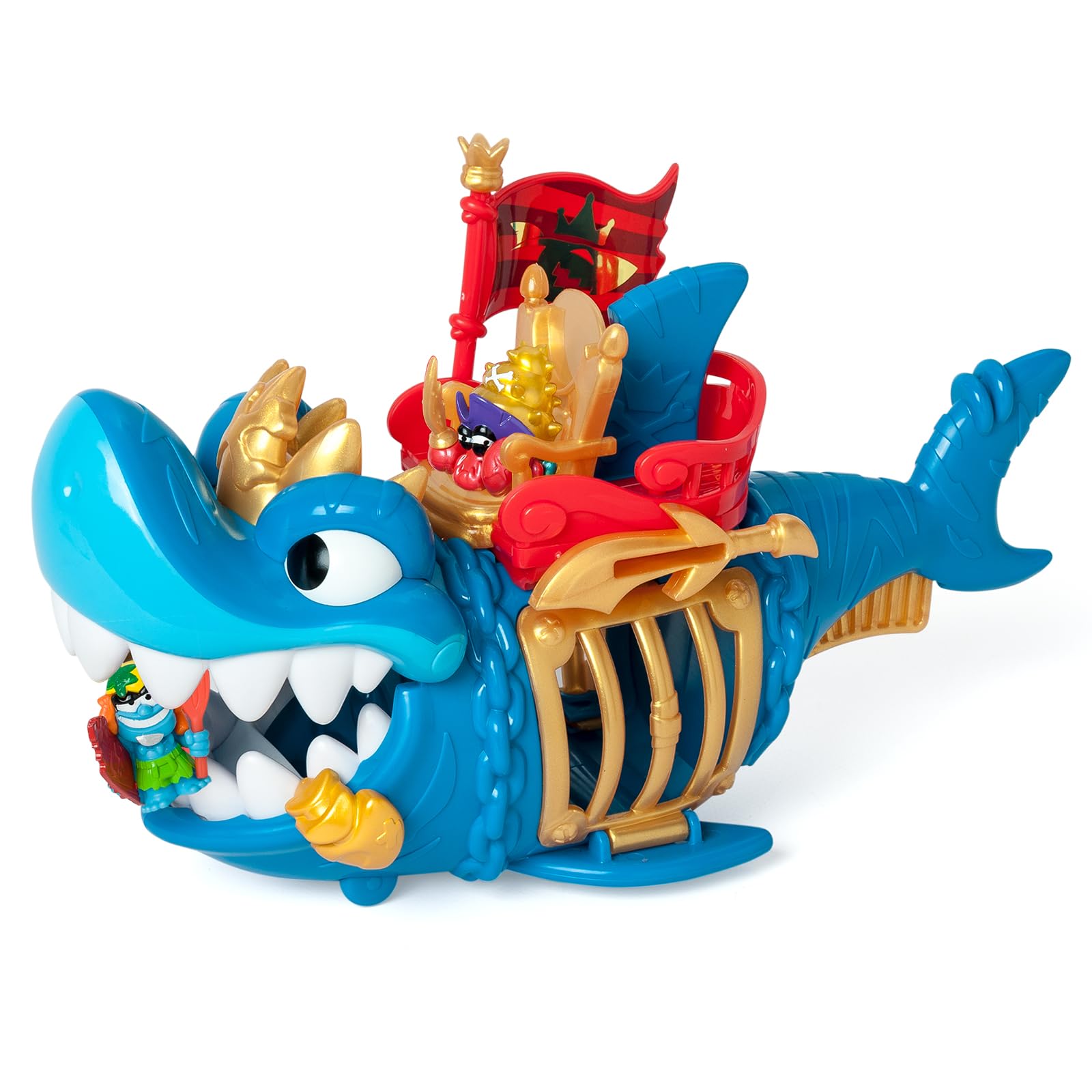 PIRATIX ADVENTURE WORLD King Shark Playset - Articulated Shark with Capture Cage | Blue | Ages 3+ 3