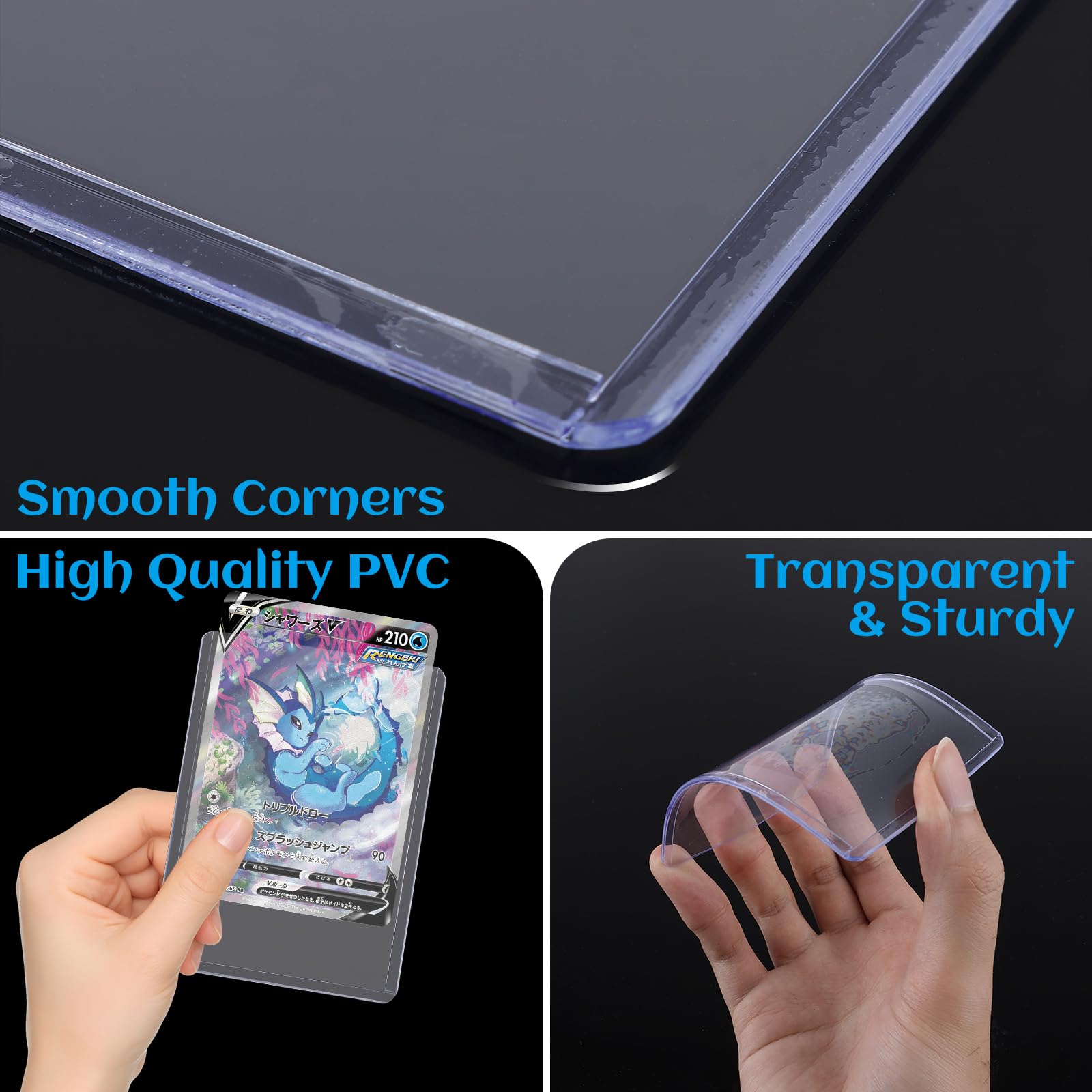 ASelected 100Pcs Clear Card Sleeves - 35PT Rigid Protection | 76x101mm Standard Size 3