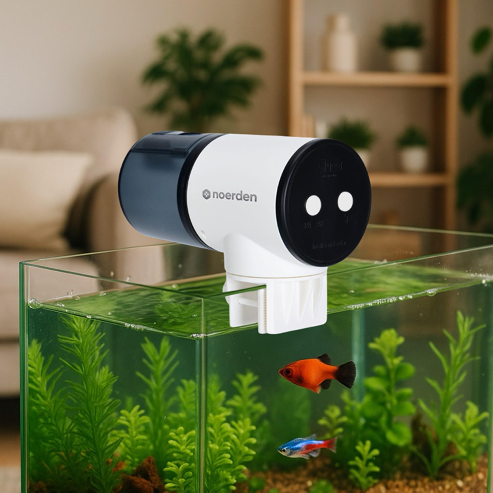 NOERDEN Splashy Automatic Fish Feeder - 200ml Capacity | Scheduled & Manual Feeding | ABS Plastic
