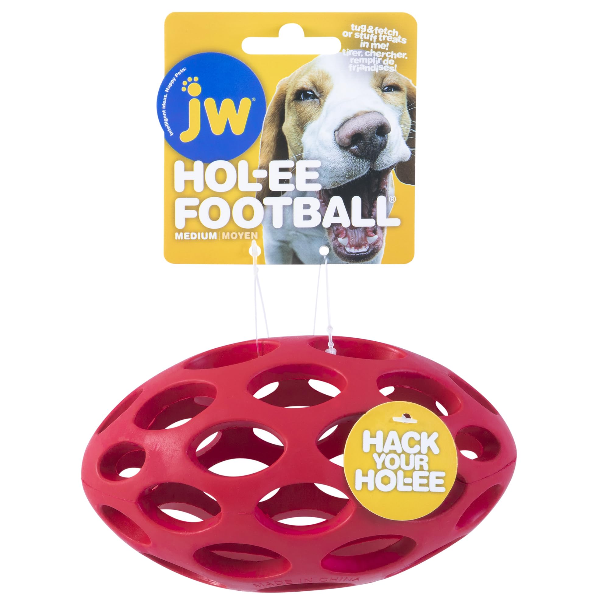 JW Hol-ee Roller Dog Toy Treat Ball - Medium Size, Natural Rubber, Vanilla Scented