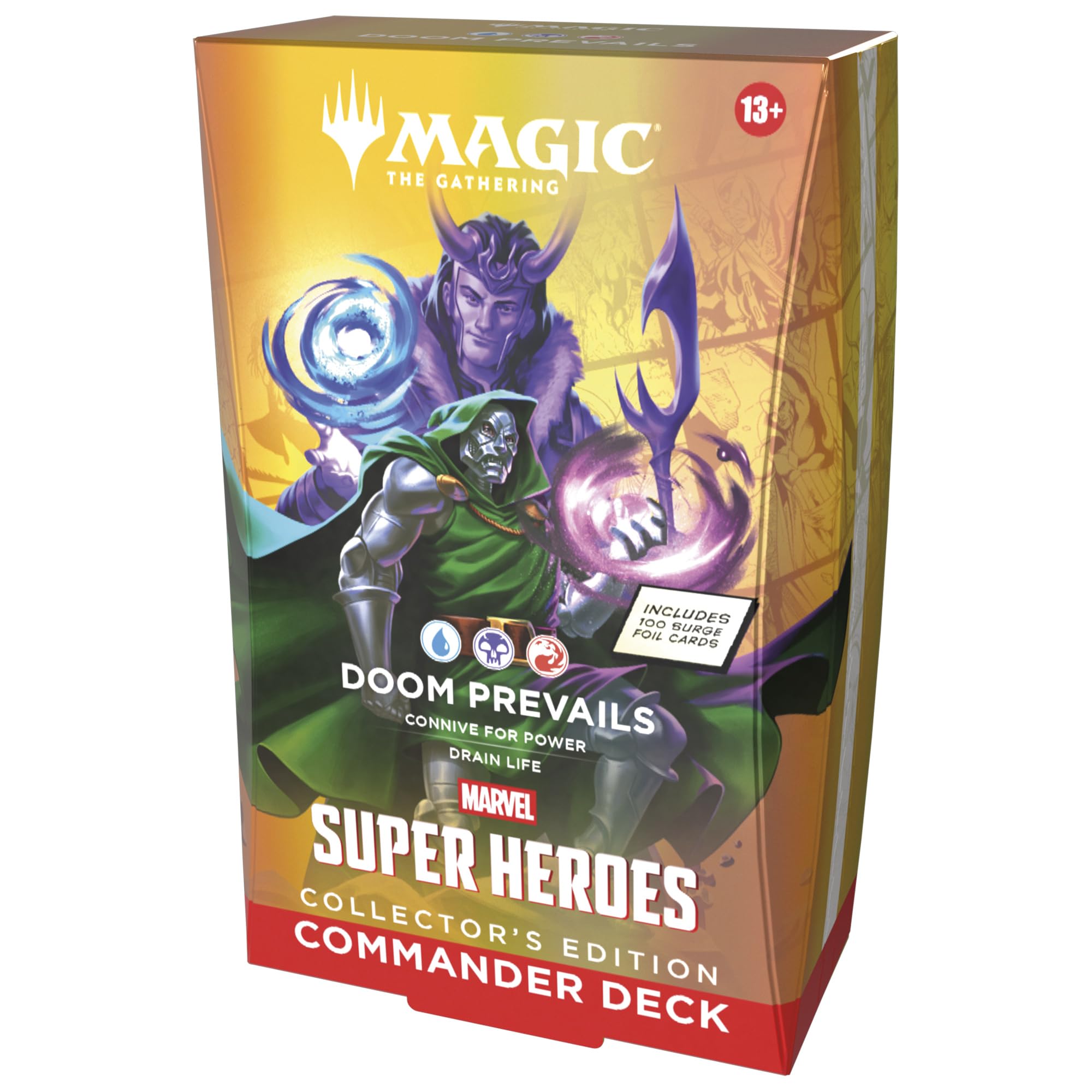 Magic: The Gathering Marvel Super Heroes Collector’s Edition Commander Deck | 100 Surge Foil Cards | Unisex Adult