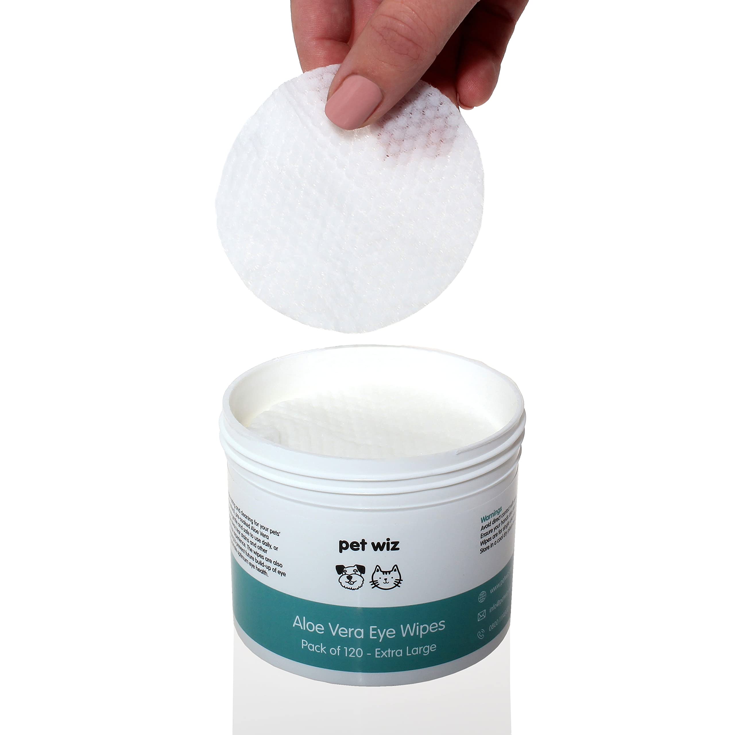 pet wiz Vet Approved Natural Eye Wipes for Dogs - 120 Extra Large Soothing Pads 2