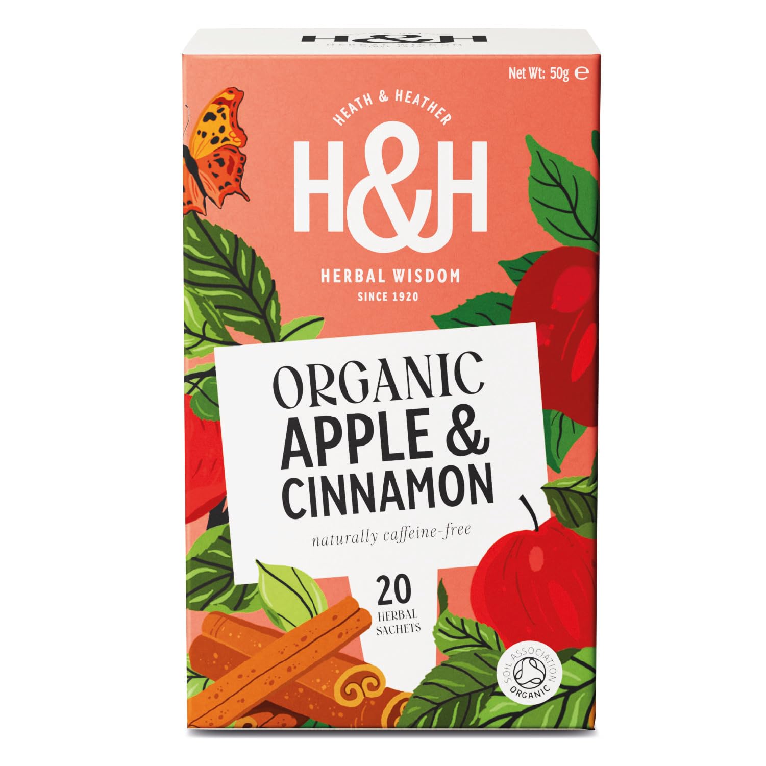 Heath & Heather Organic Apple & Cinnamon Herbal Tea - 20 Count Teabags | Supports Digestion & Relaxation 1