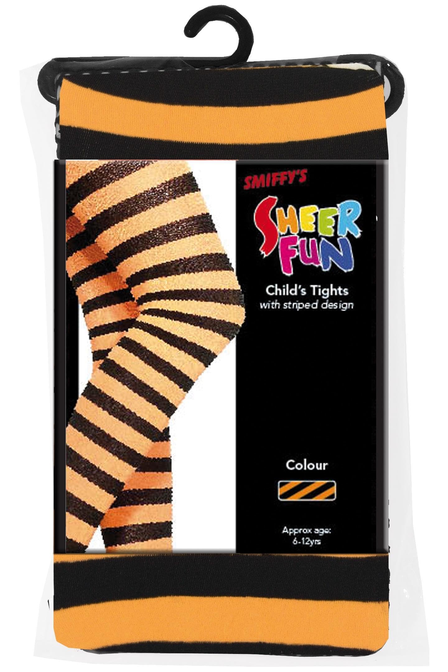 Smiffys Orange & Black Tights - Kids Age 6-12 4
