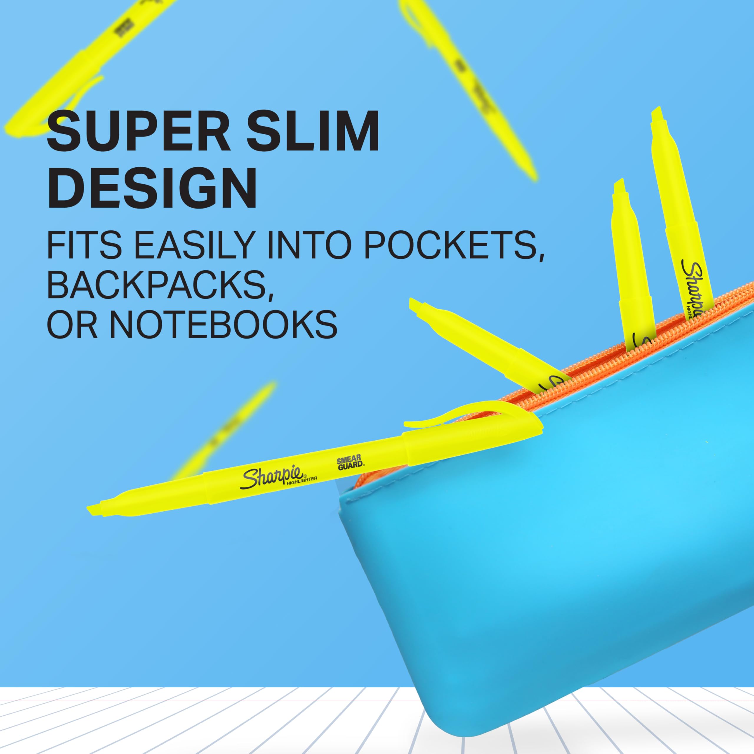 Sharpie Pocket Highlighters - Chisel Tip | 12 Pack Assorted Fluorescent Ink Colours 4