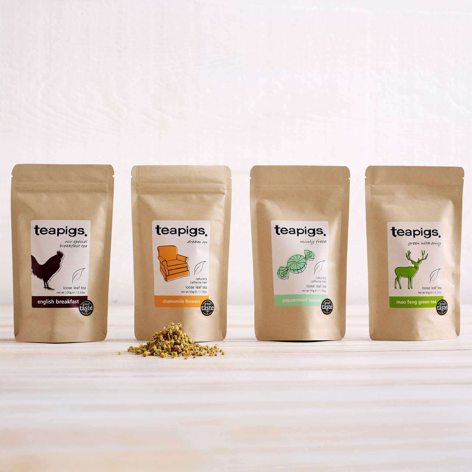 teapigs Chamomile Loose Leaf Herbal Tea - Caffeine-Free for Sleep & Digestion | 100g Pack 6