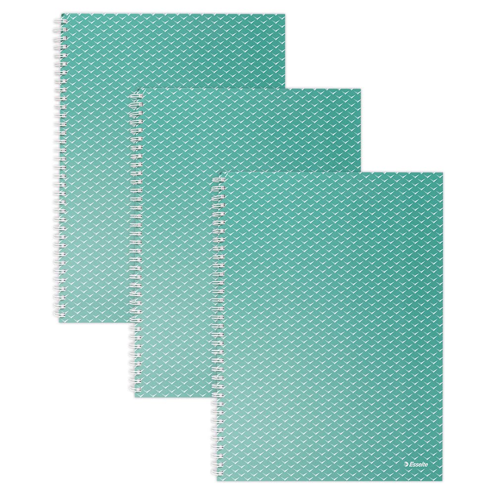 Esselte A4 Wirebound Notebook Ruled, 100 Sheets/200 Pages, Green | Colour'Breeze Embossed Cover 1