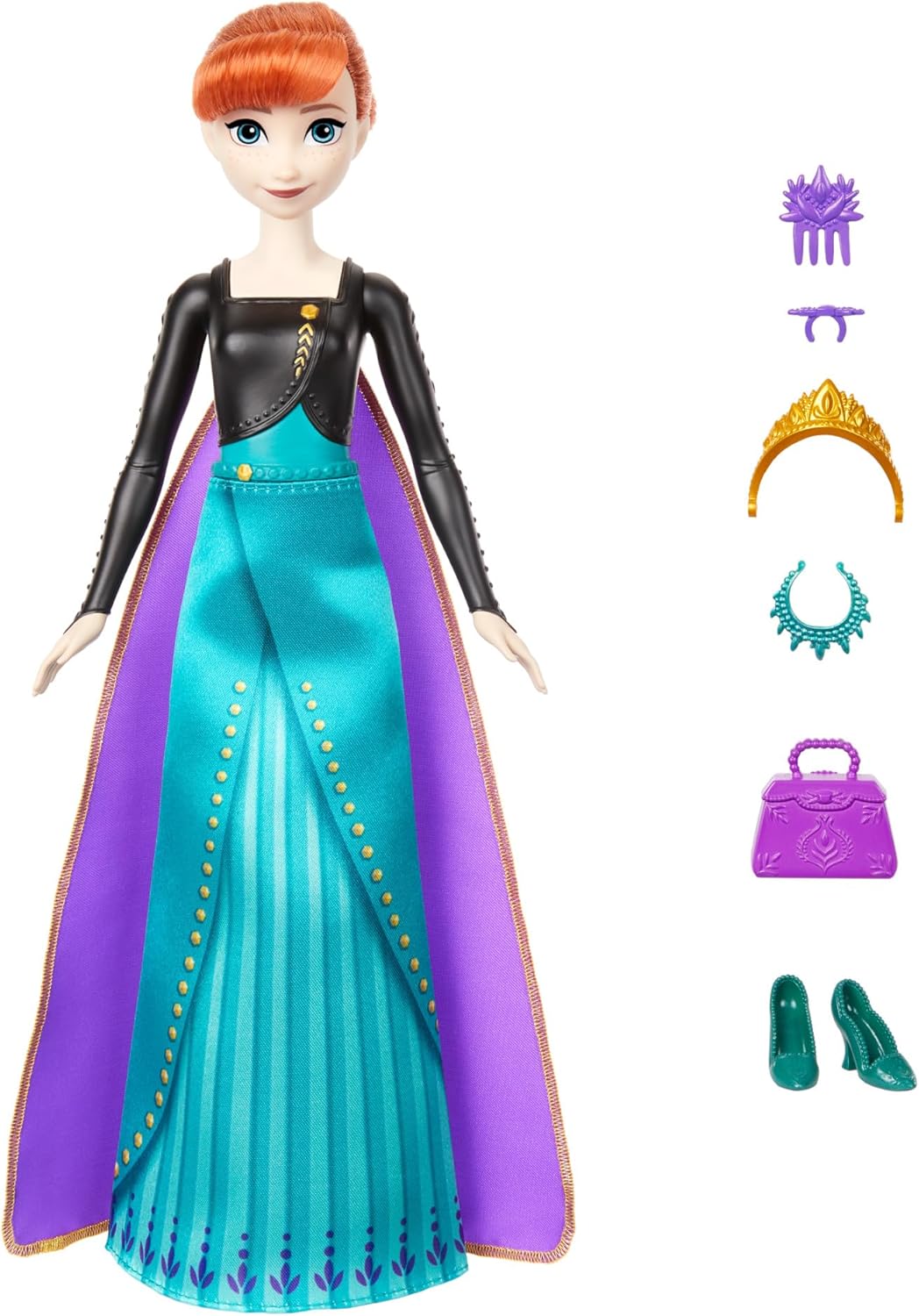 Mattel Disney Frozen Anna Spin & Reveal Fashion Doll Set with 11 Surprises 5