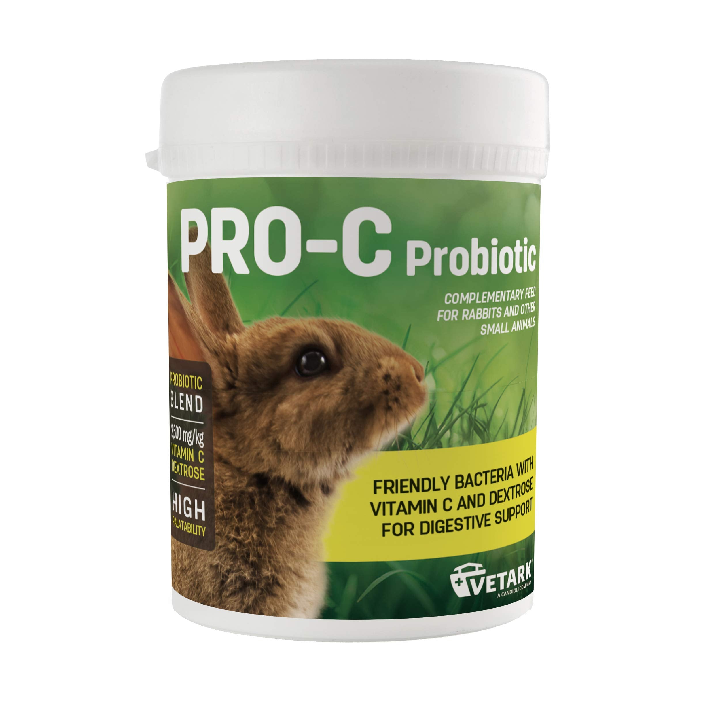Vetark Pro-C Probiotic Powder for Small Mammals - 100g Digestive Support with Vitamin C