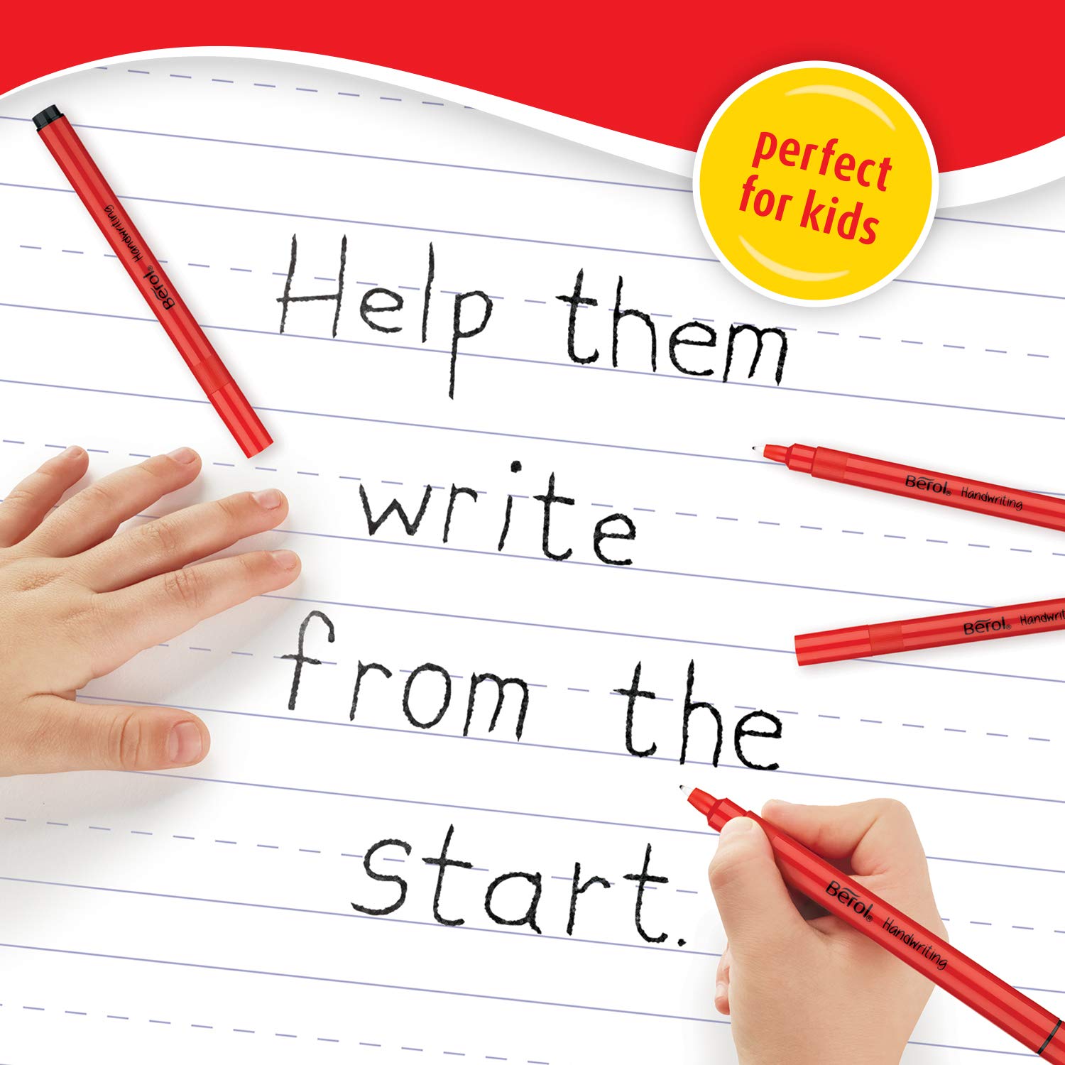 Berol Handwriting Pens | Round Shape is Easy to Hold | Washable Black Ink | Bright Barrels | 2 Count 6