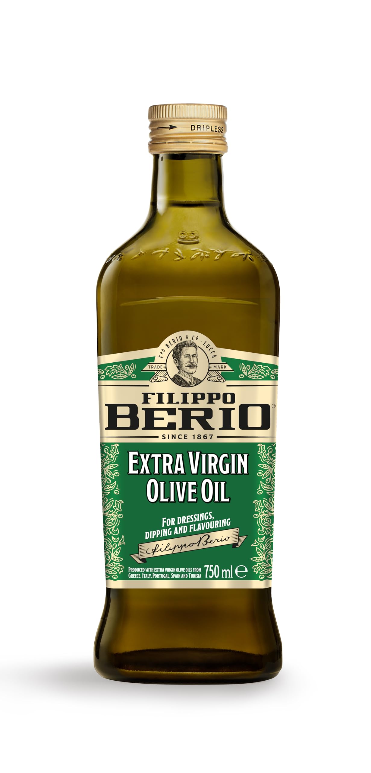 Filippo Berio Extra Virgin Olive Oil - Rich Fruity Flavour | 750ml Glass Bottle 1