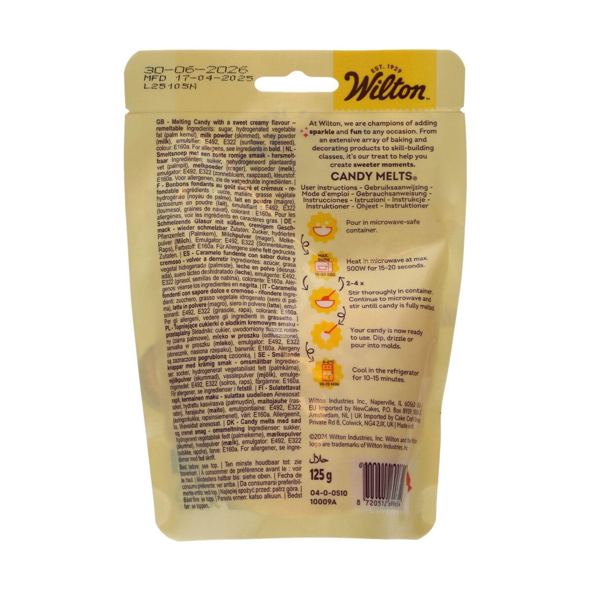 Wilton Candy Melts Yellow - Easy-Melt Sweet Creamy Flavour for Dipping & Molding | 125g