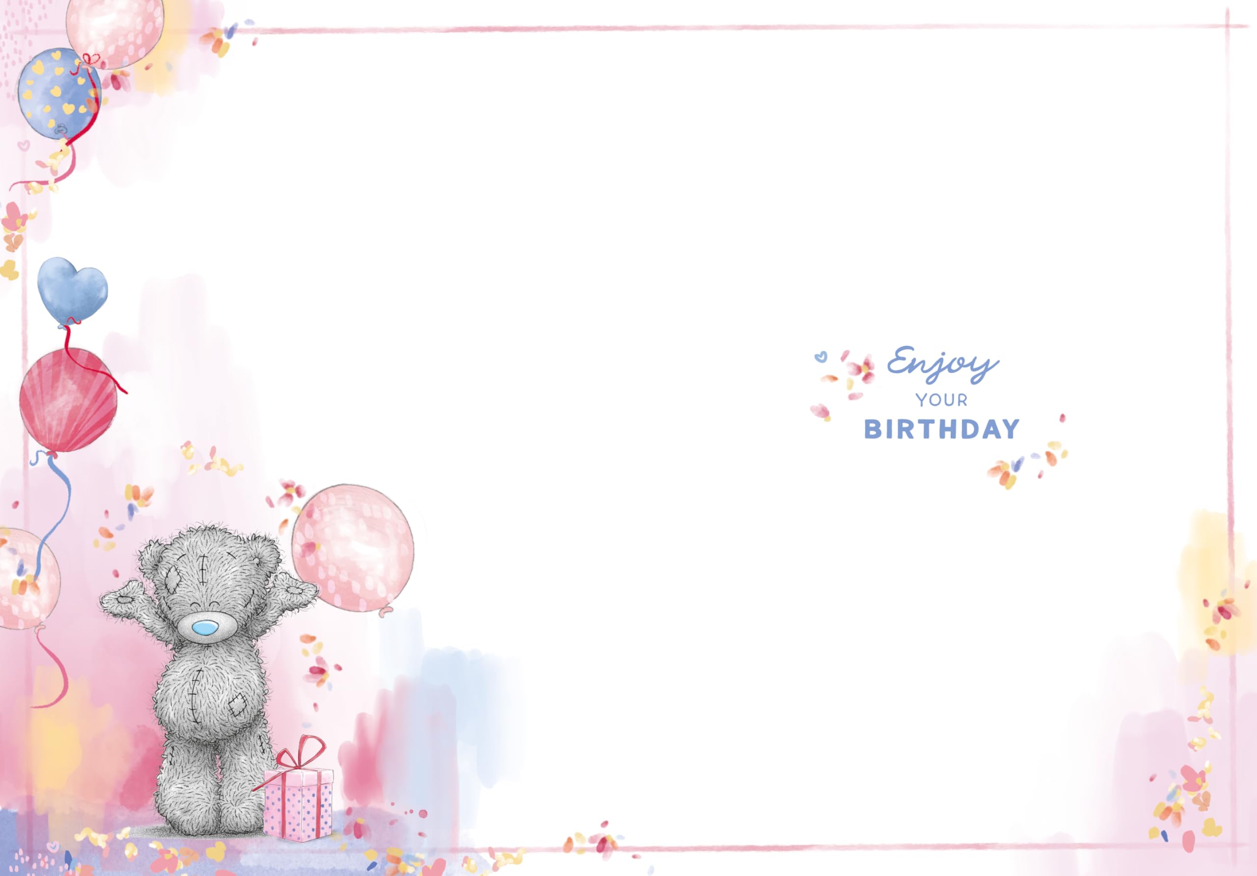 Me To You Tatty Teddy Aunty Bear With Balloons Luxury Gold Foil Birthday Card 2