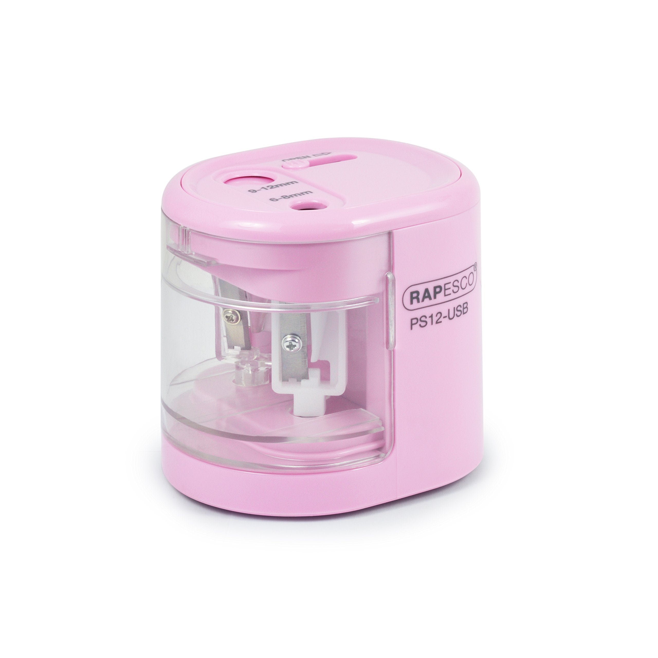 RAPESCO Automatic Electric Pencil Sharpener 1446 - Dual Hole | USB/Battery Powered | Candy Pink 4