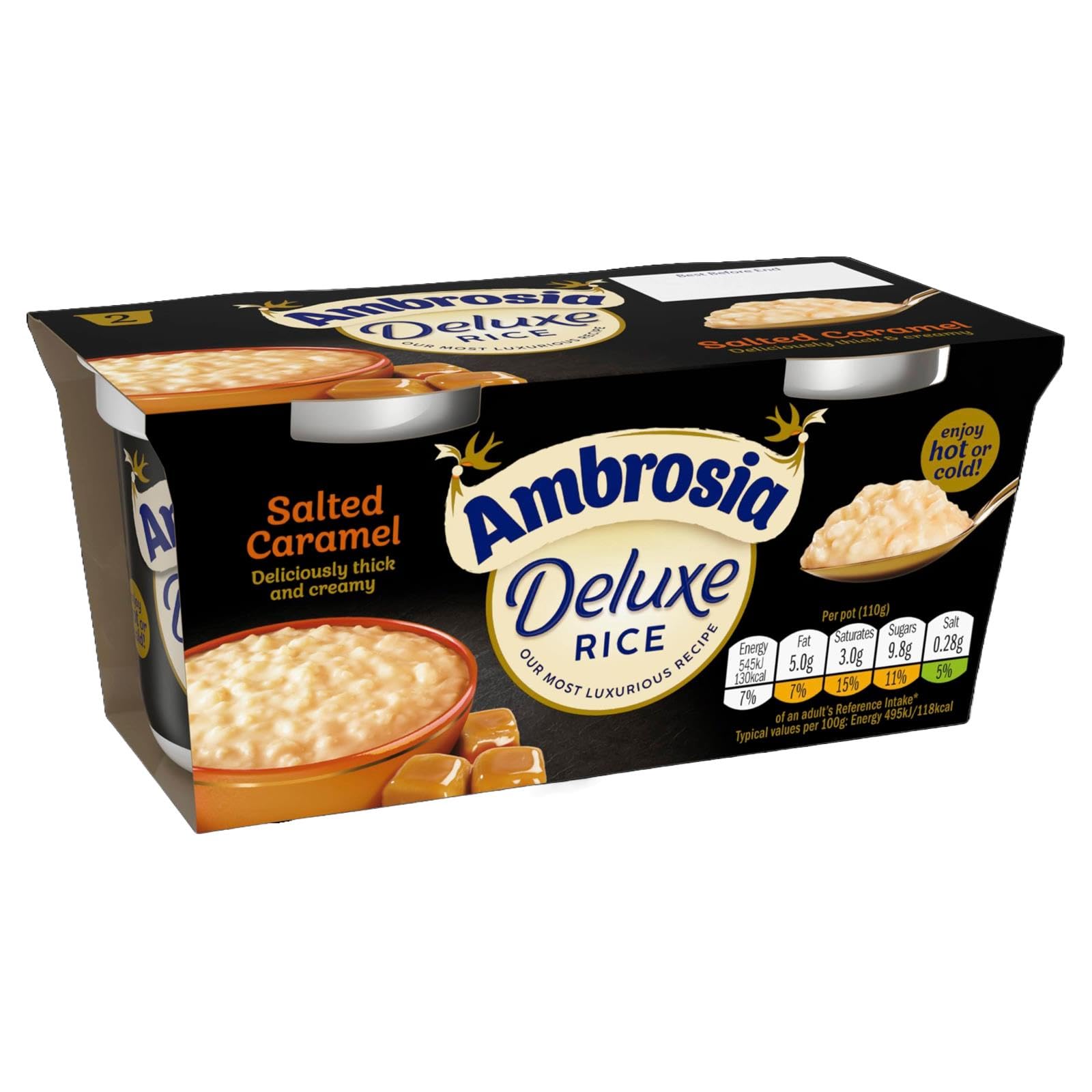 Ambrosia Deluxe Rice Pudding - Salted Caramel Flavour | Pack of 16 Pots (110g Each) 4