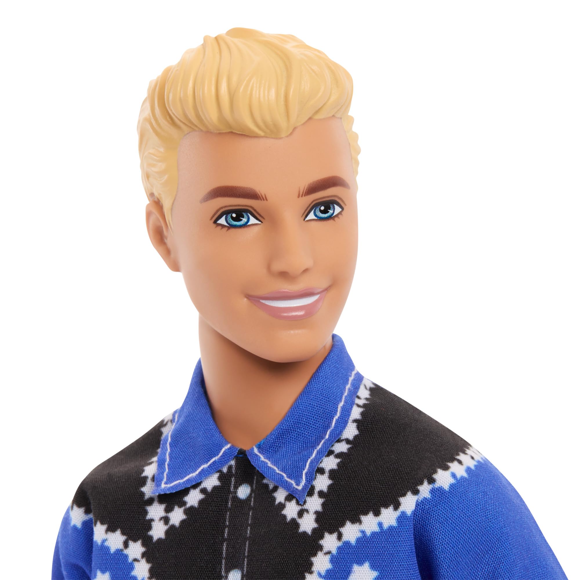 Barbie Fashionistas Ken Doll #226 - Western-Inspired Outfit with Blue & Black Shirt, White Pants & Black Boots 10