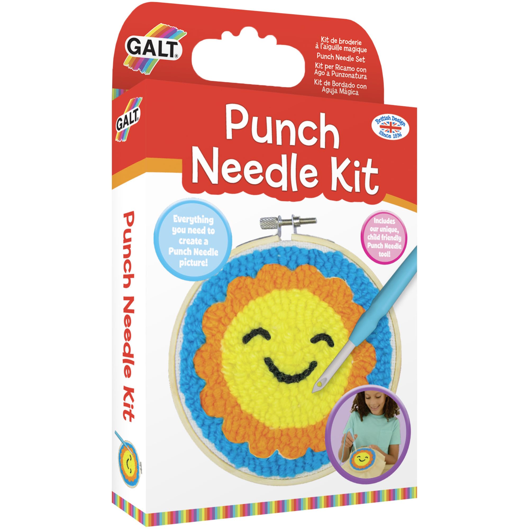 Galt Punch Needle Kit - Kids Craft Kit for Beginners | Ages 8+ | Includes 4 Wool Colors 1