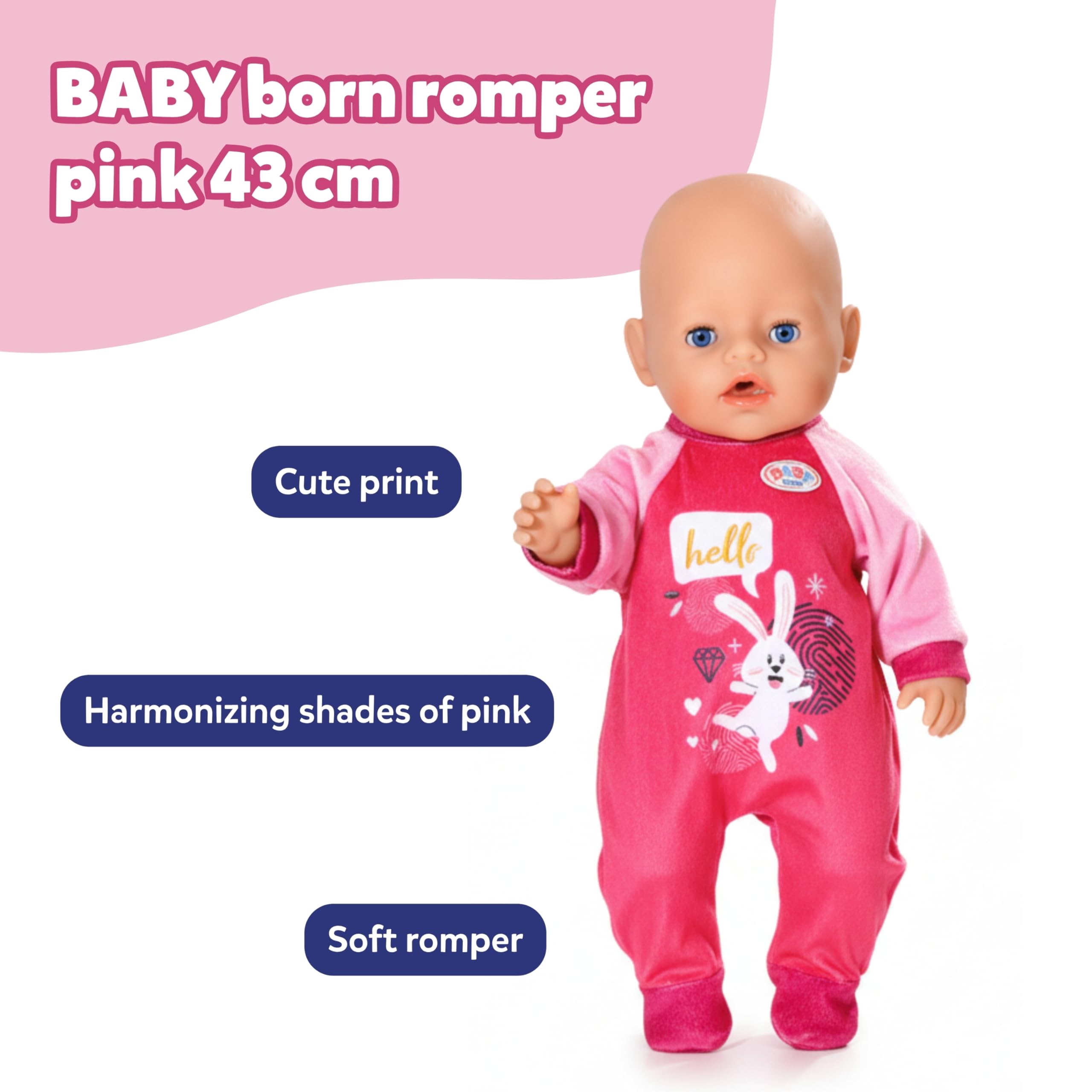 BABY born Nightfriends for babies Romper Pink 43cm (832646)