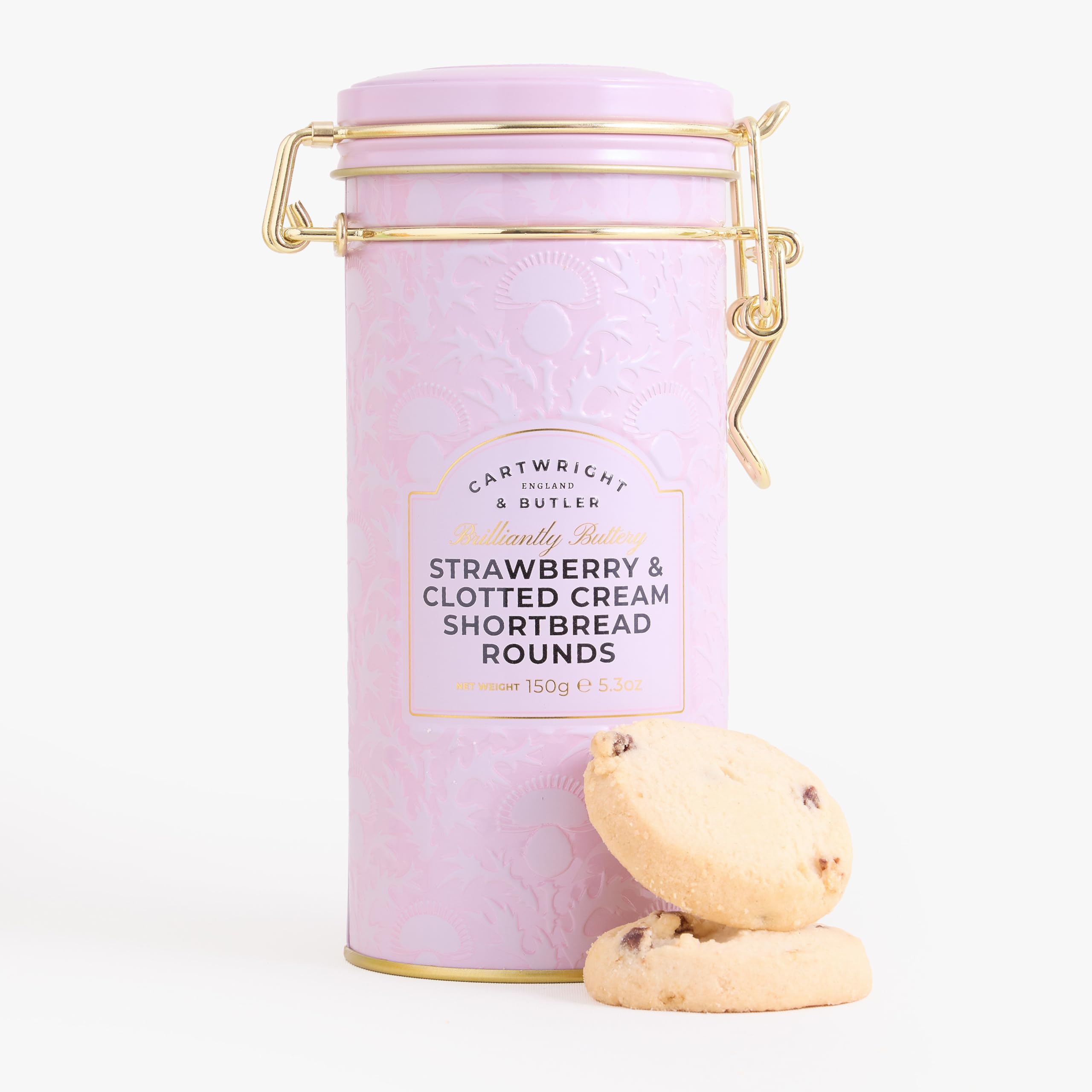 Cartwright & Butler Strawberry & Clotted Cream Shortbread Tin - 150g 1