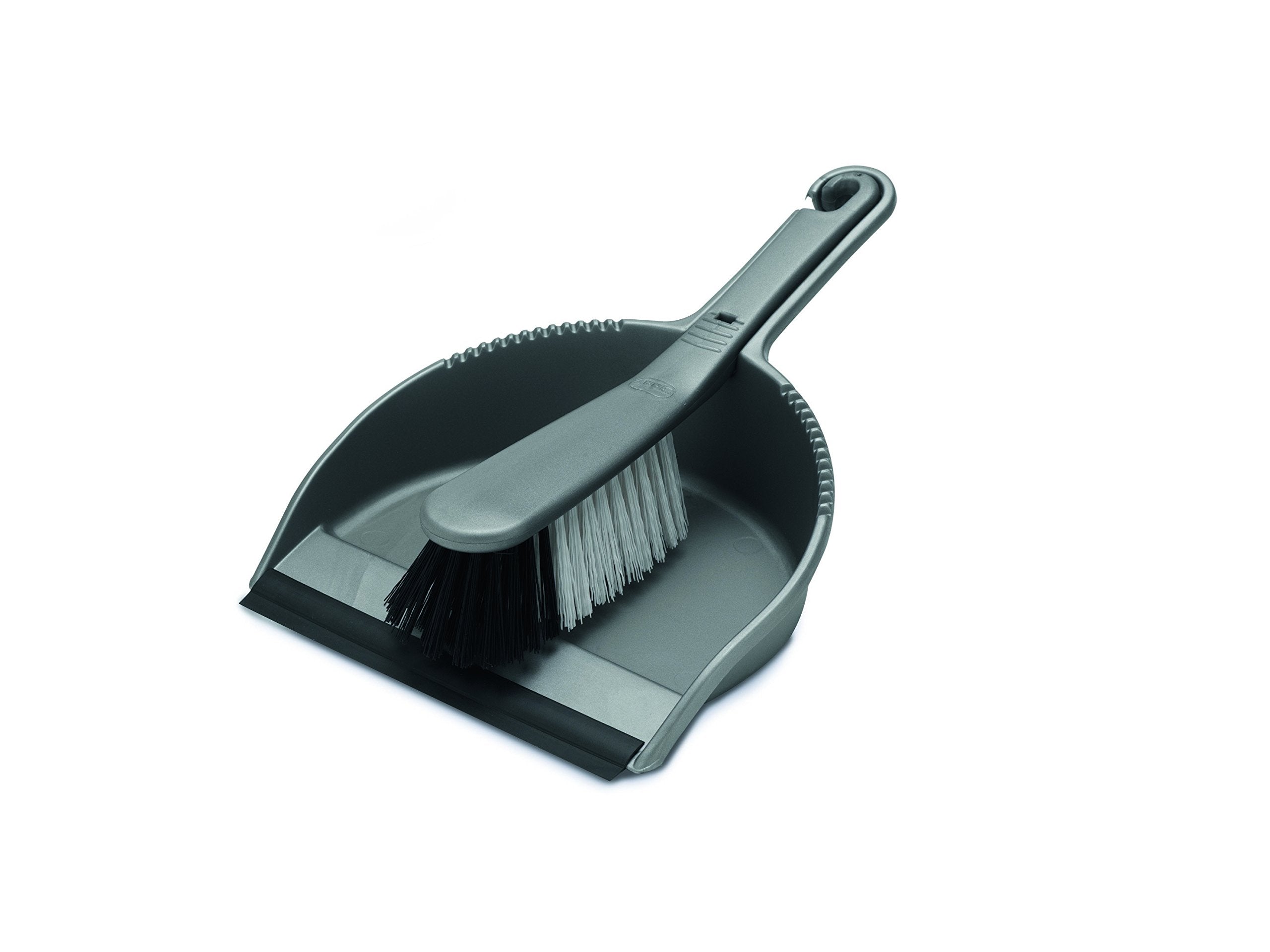 Addis Everyday Stiff Kehrschaufel- und Besen-Set – Metallic-Silber, robuste Reinigungswerkzeuge für Zuhause, Einheitsgröße