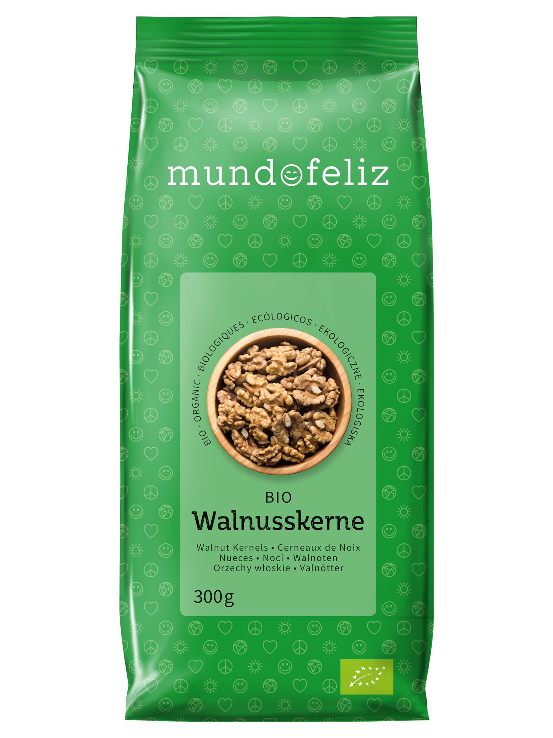 Mundo Feliz Organic Walnut Halves - Raw, Unsalted | 3 x 300 g Pack 1