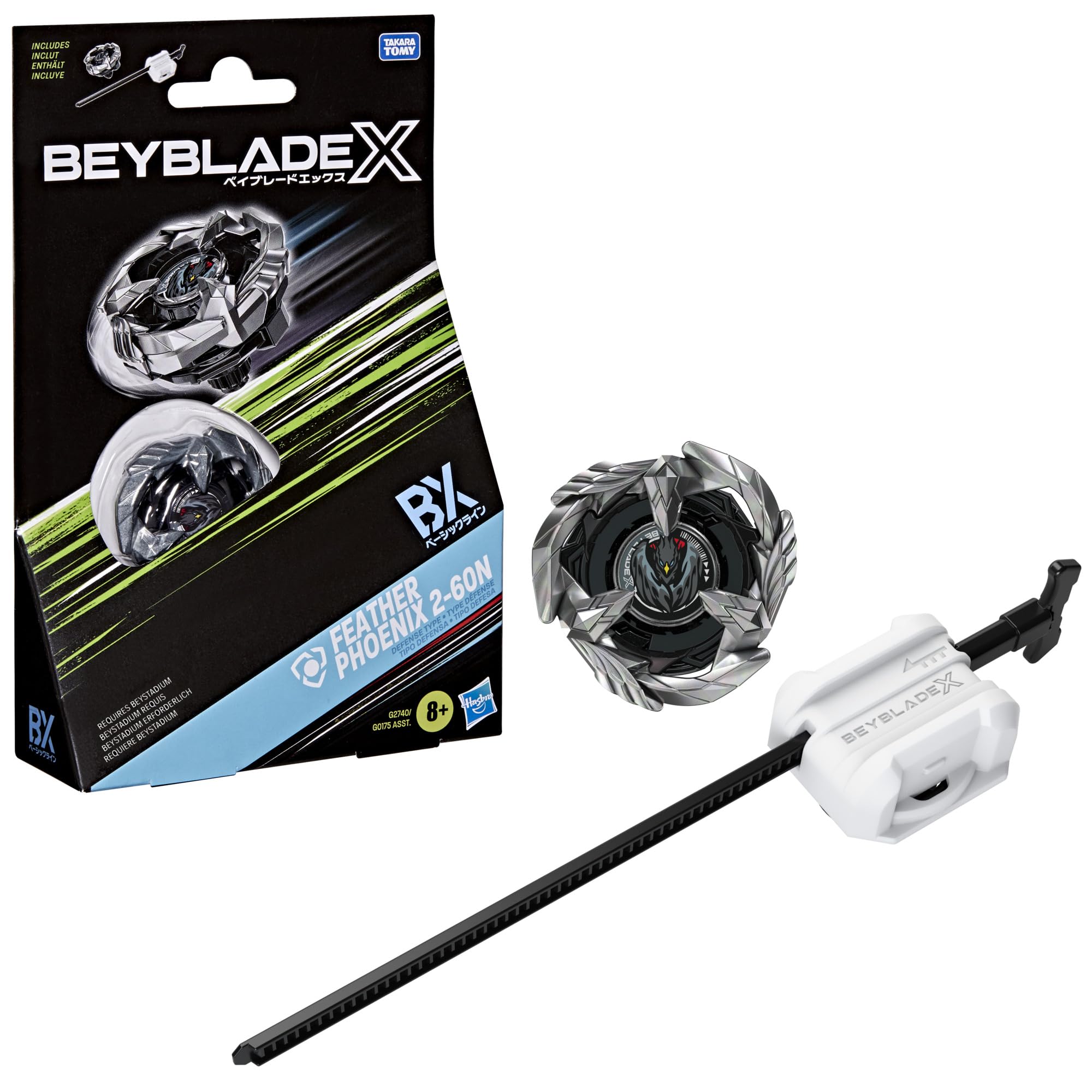 Hasbro Beyblade X Feather Phoenix 2-60N BX Starter Pack | Right-Spin Defense Type | Ages 8+