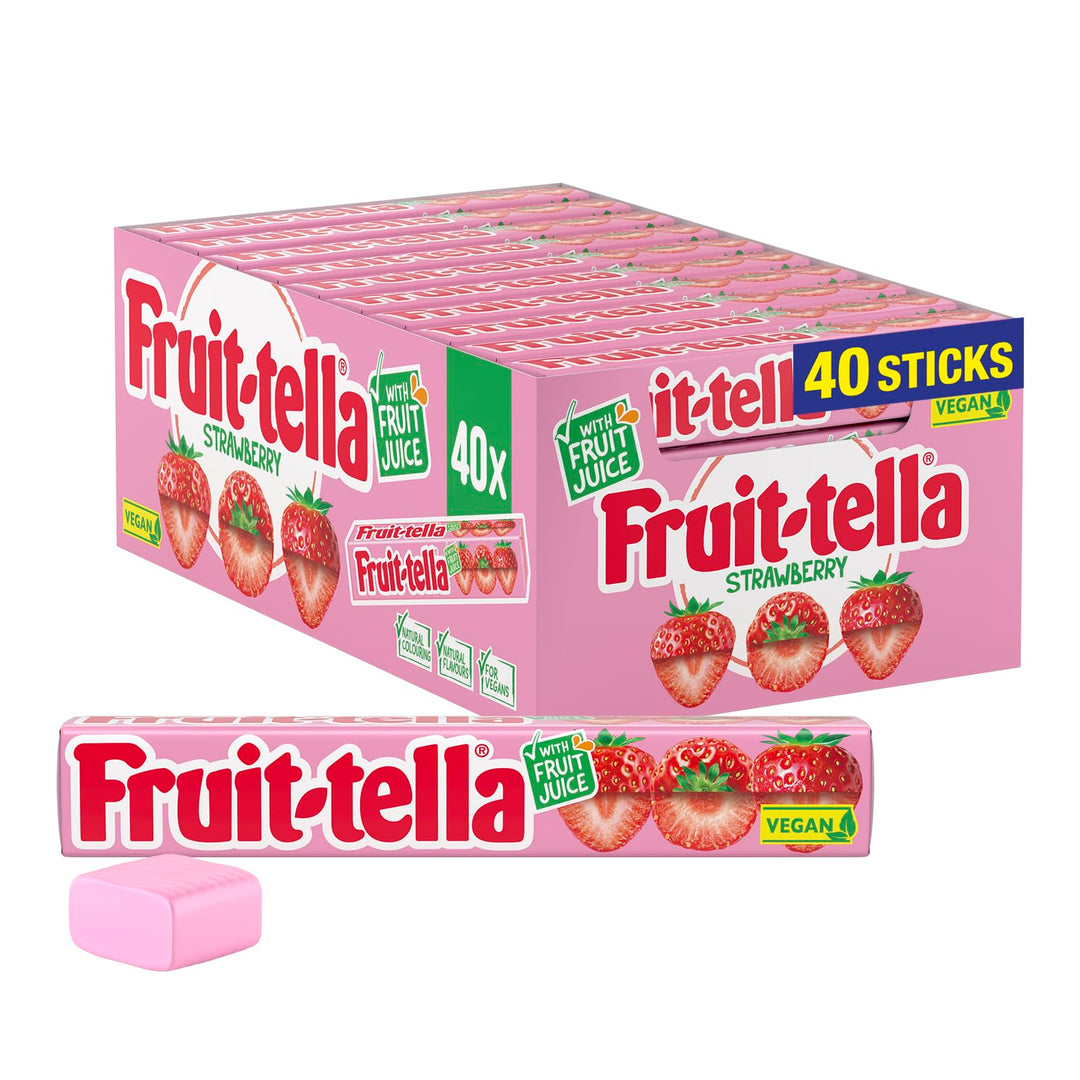 Fruittella Simply Strawberry Soft Chews - Vegan, Gluten-Free Fruit Flavoured Party Sweets