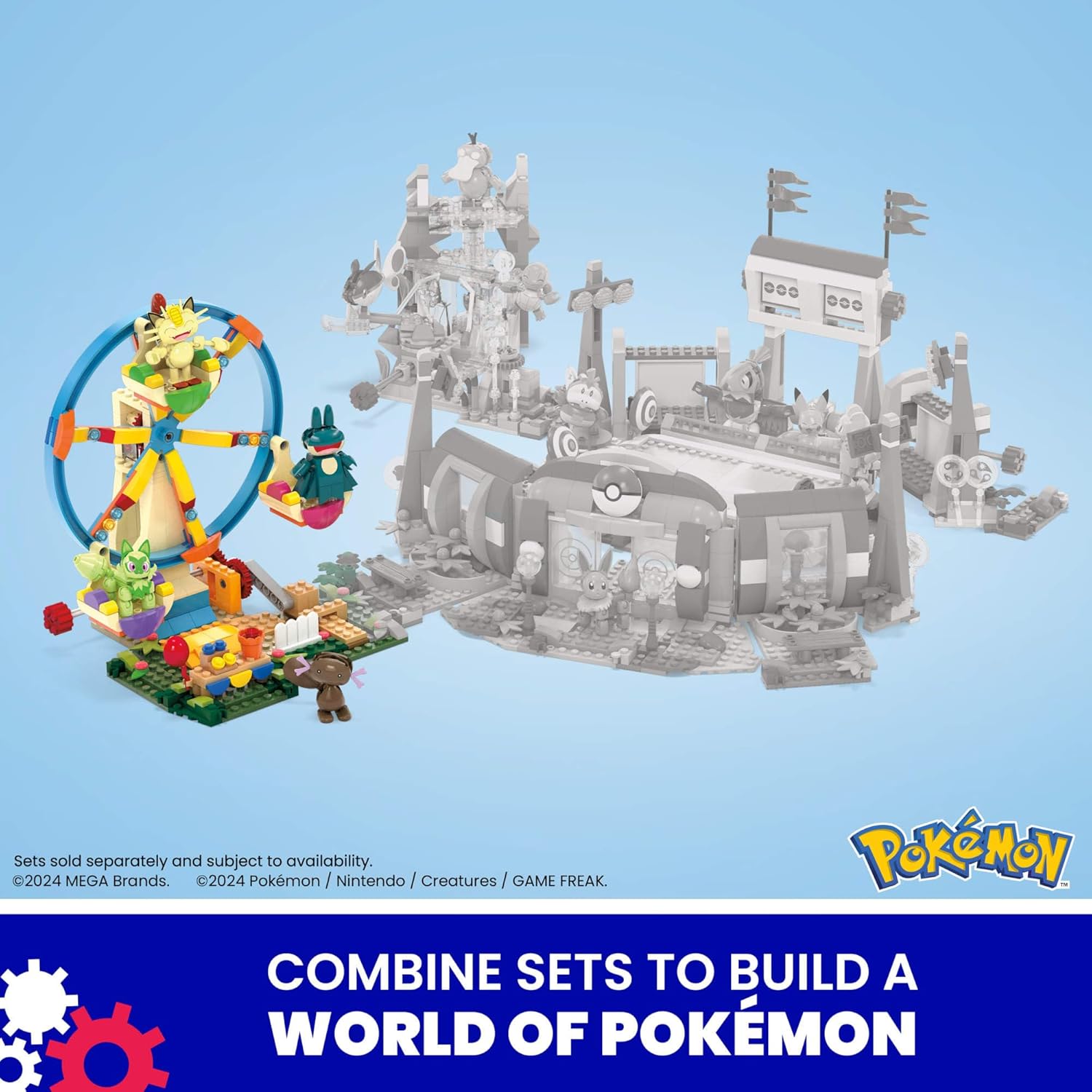 MEGA Pokémon Ferris Wheel Fun Building Set - 393 Pieces with Motion Brick & 4 Buildable Pokémon