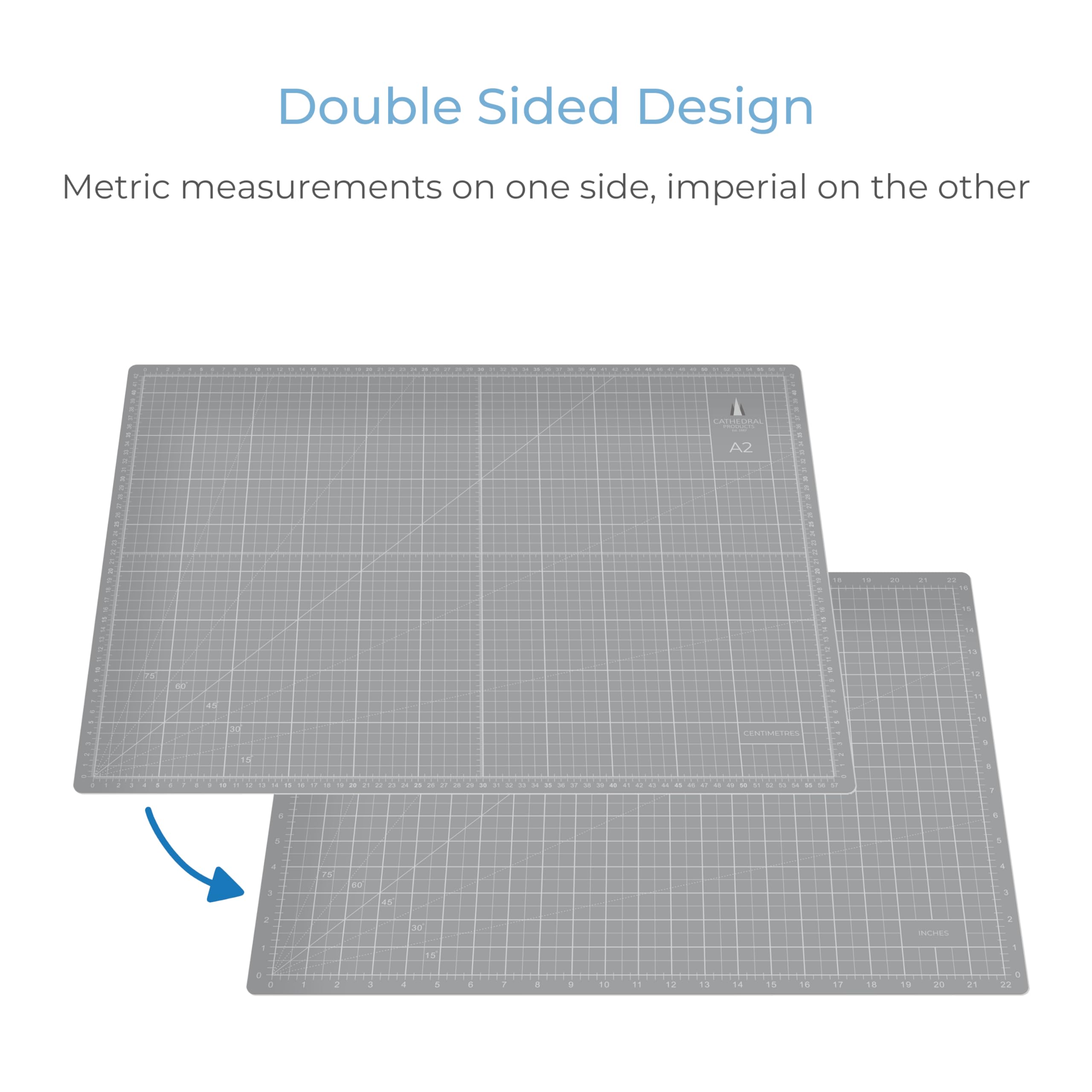 Cathedral Products A2 Double-Sided Self-Healing Cutting Mat | 3mm Thick | Grey 2