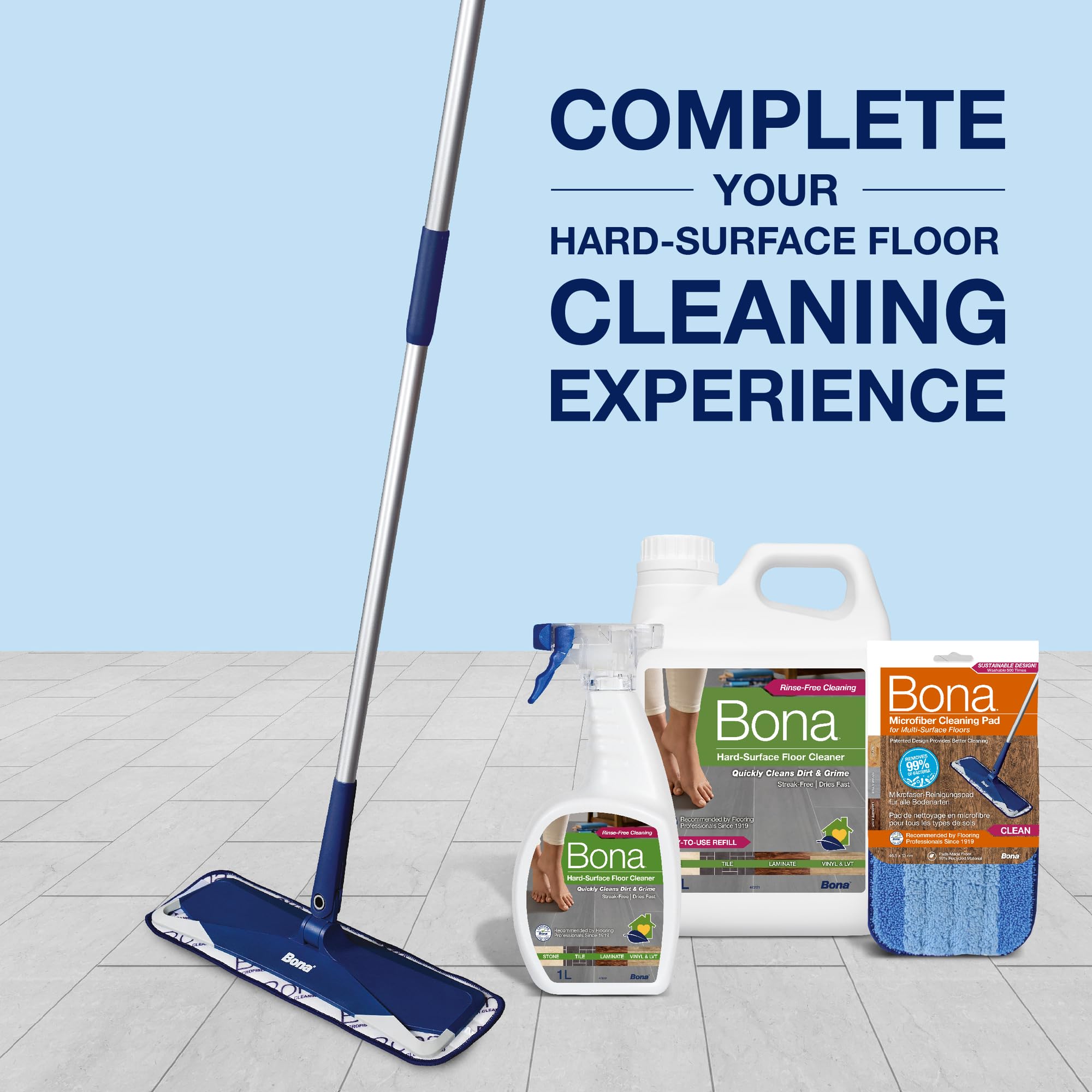 Bona Hard Surface Floor Cleaner Liquid for Stone, Tile, Laminate, LVT | 1L | Unscented 6