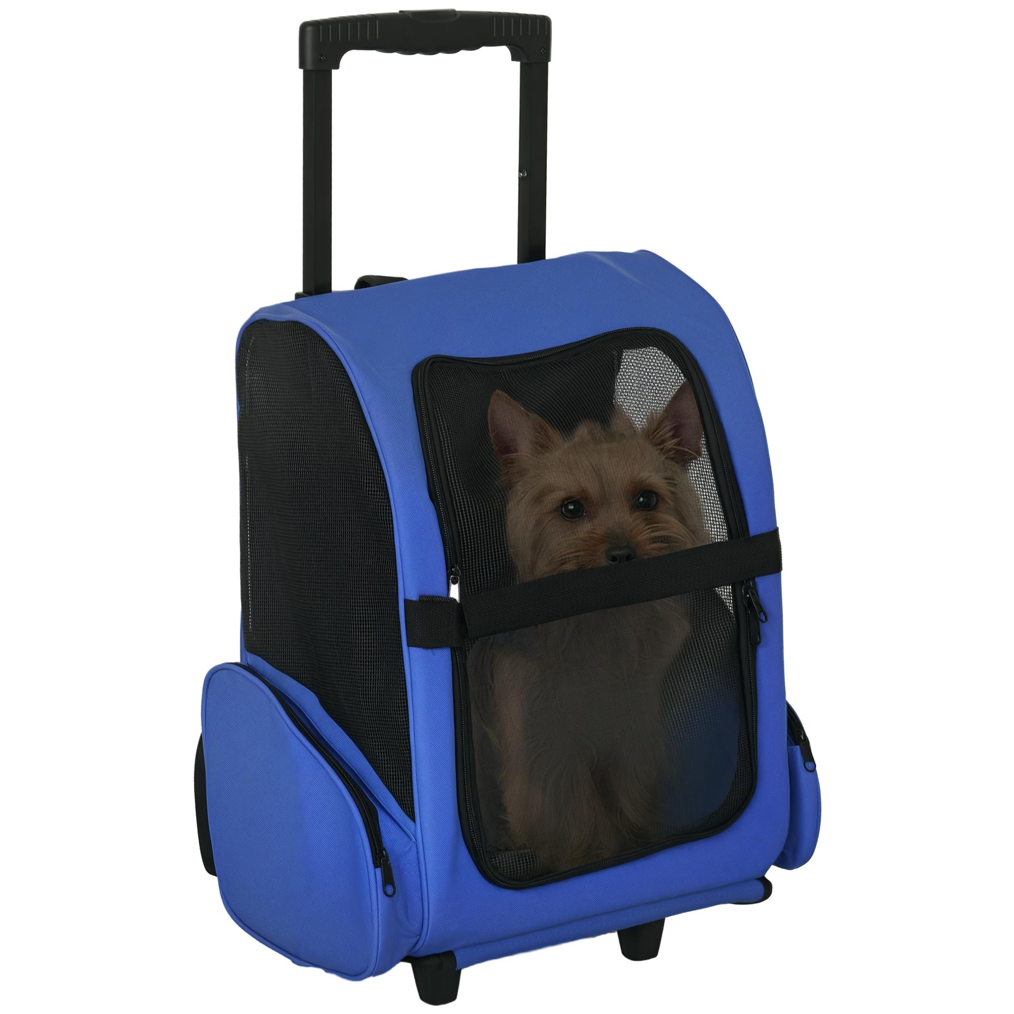 PawHut Pet Travel Backpack - 2-in-1 Trolley & Backpack Design | Water-Resistant | For Pets Under 4kg