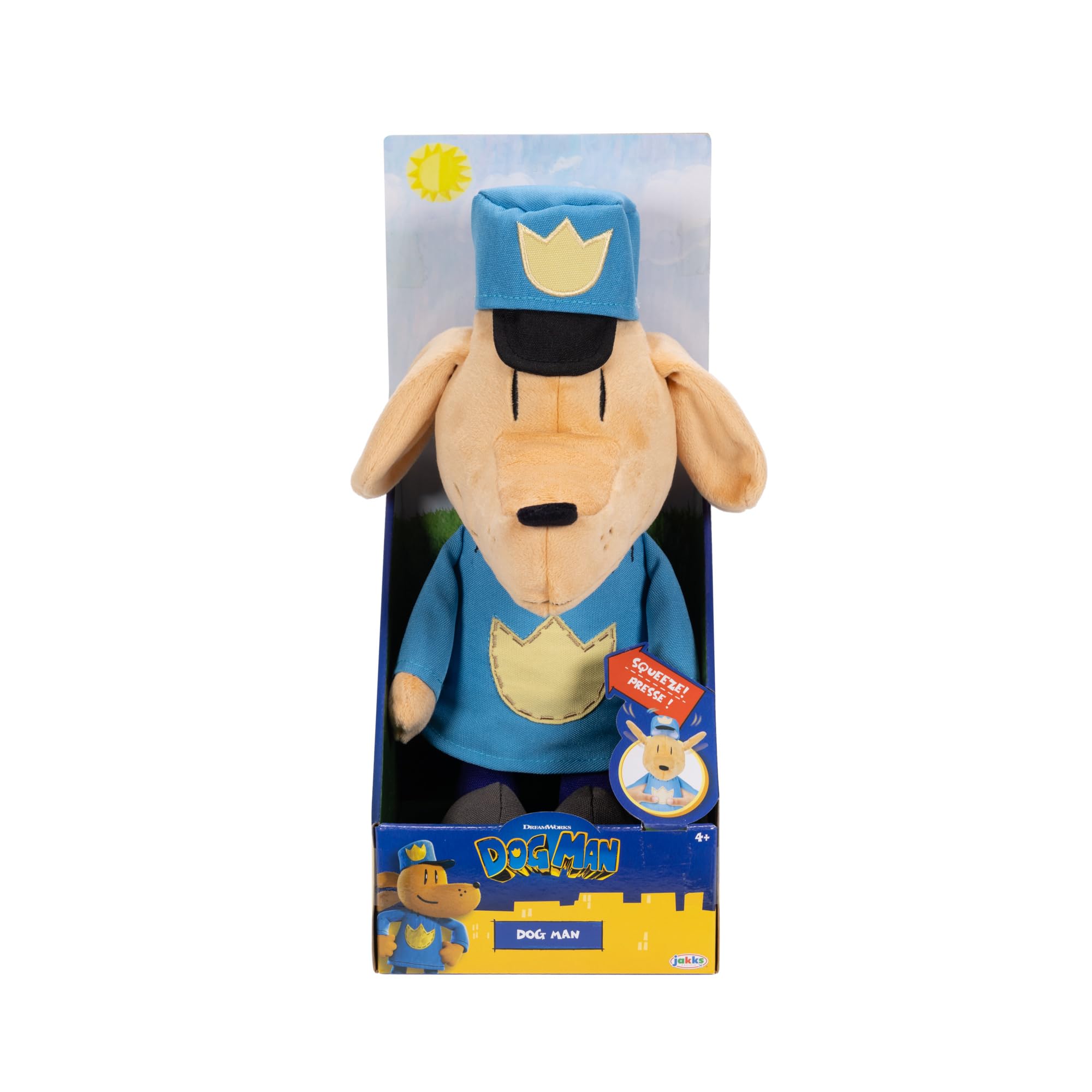 Dog Man - Interactive Plush Toy with Flipping Ears and Fart Sound | Ages 4+ | Medium Size 3