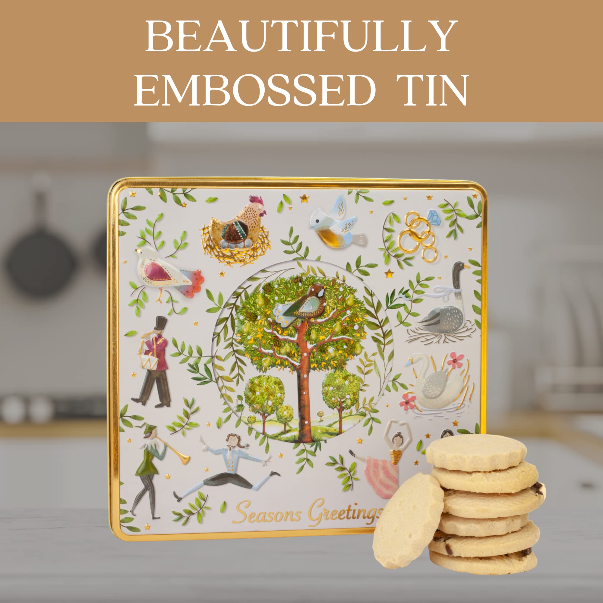 The Silver Crane Co. - 12 Days of Christmas Biscuits Tin Scottish Shortbread Gift Set 10