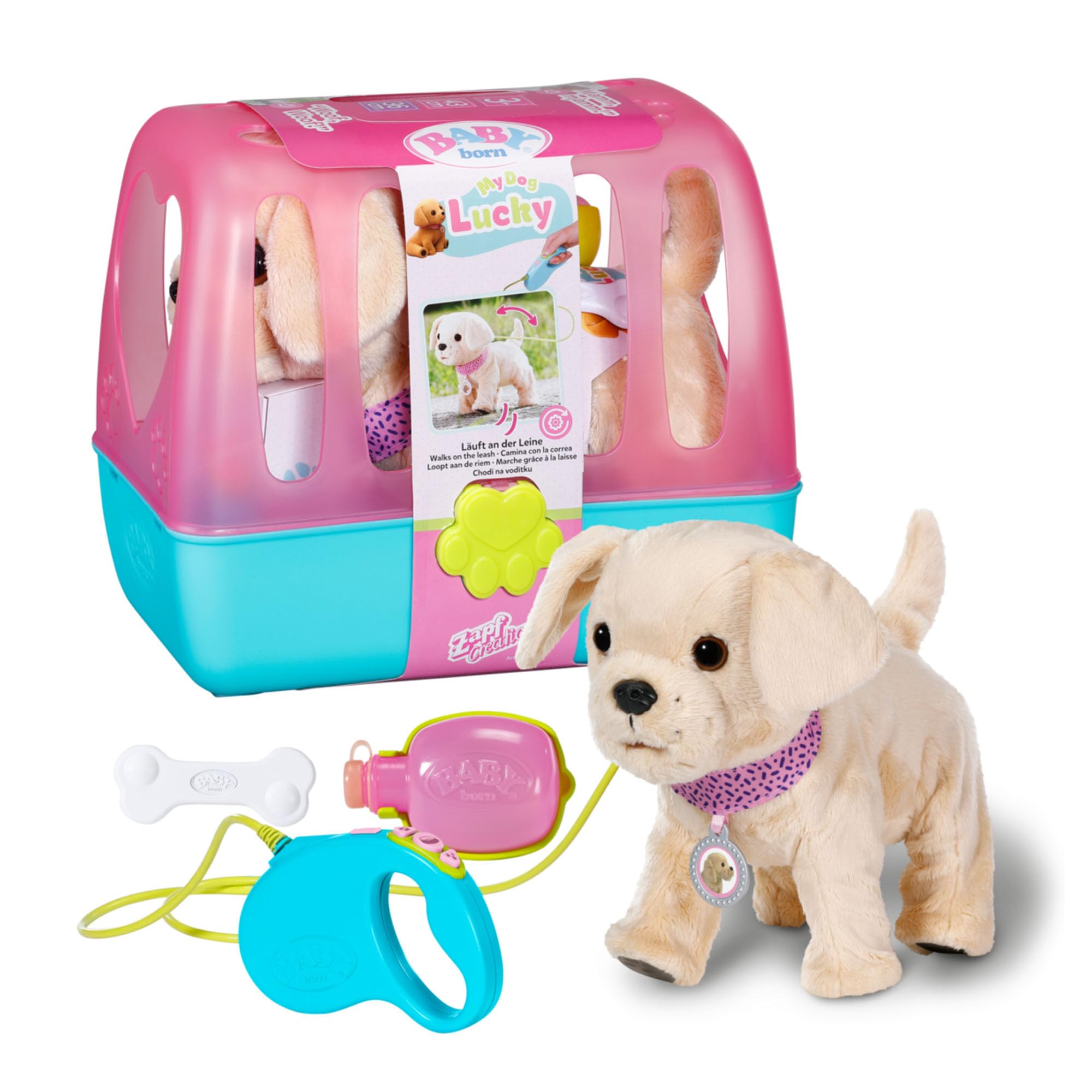 BABY born My Dog Lucky with Carry Box - 5 Realistic Functions, Interactive Playset for Ages 3+ 1